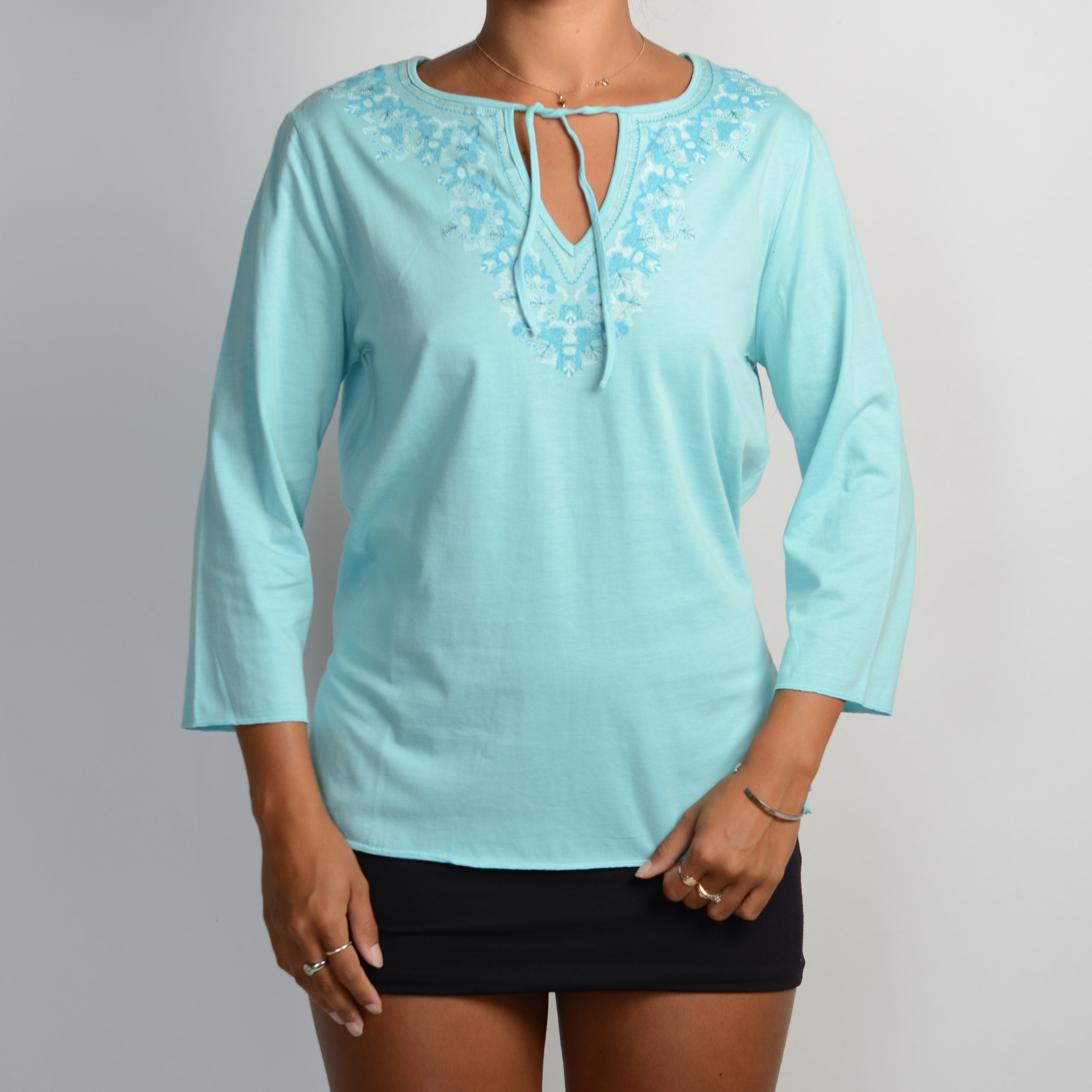 BLUE 3/4 SLEEVE TOP