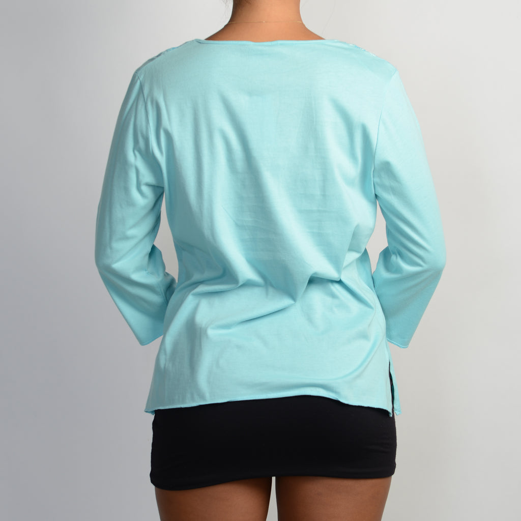 BLUE 3/4 SLEEVE TOP