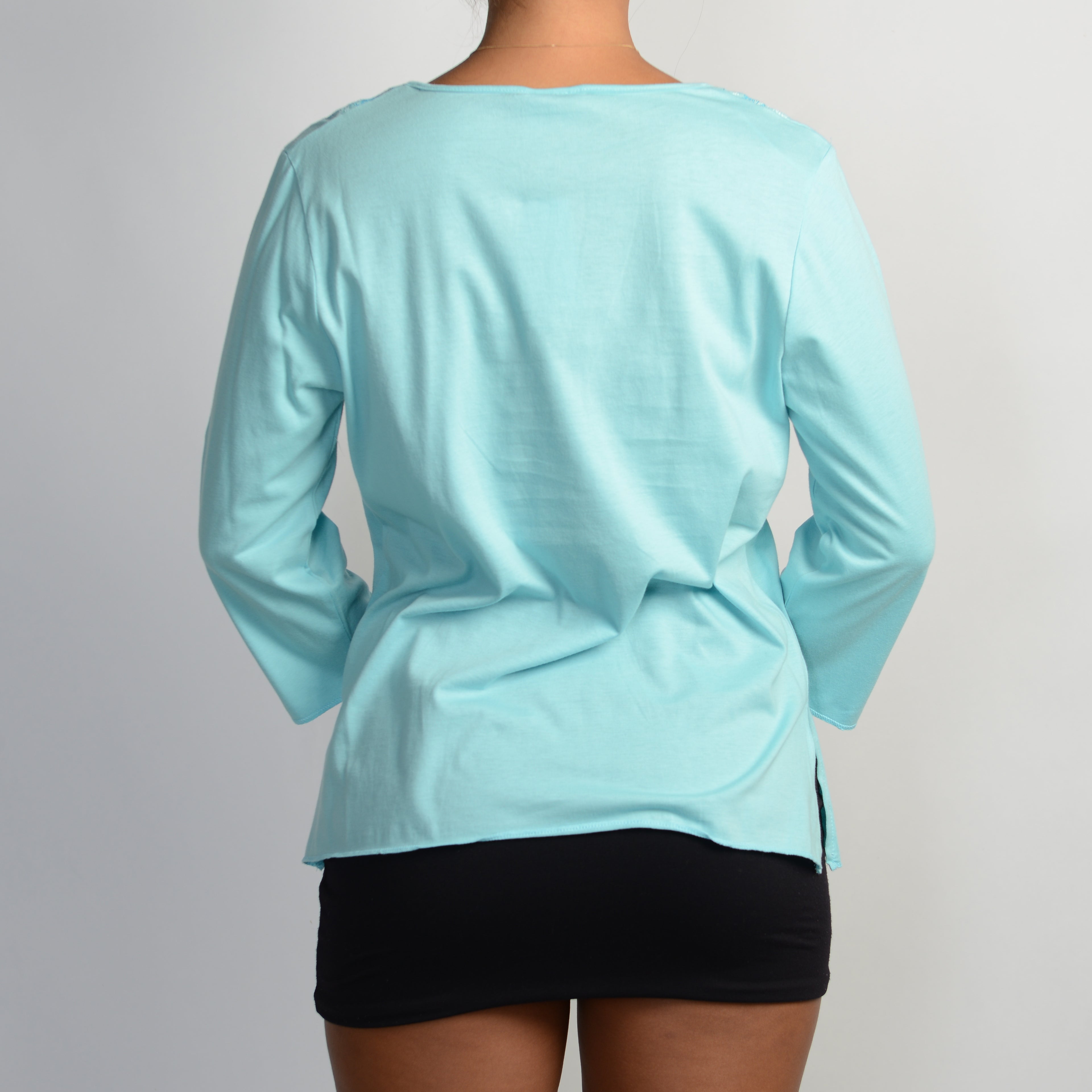 BLUE 3/4 SLEEVE TOP