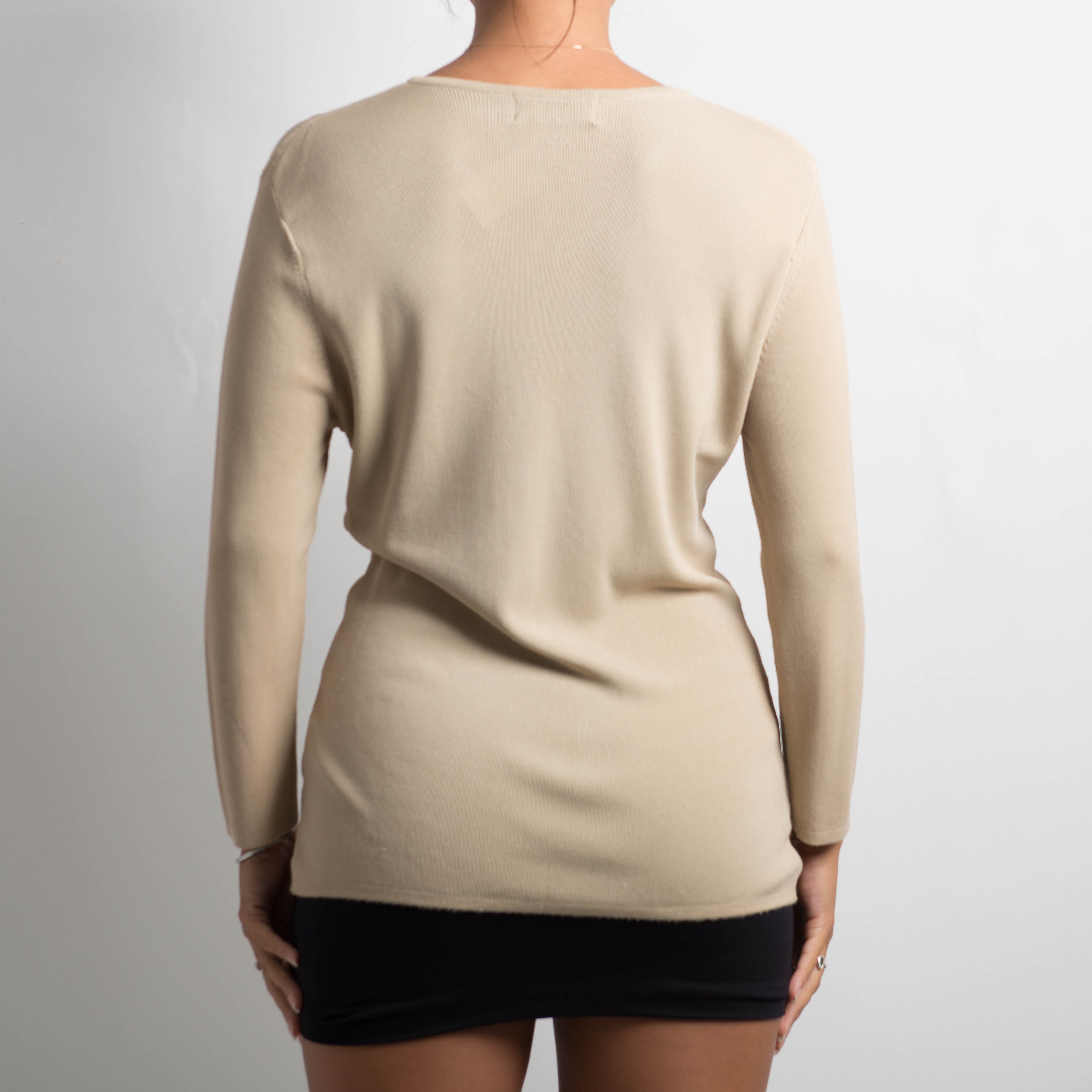 BEIGE FLORAL LONG SLEEVE TOP