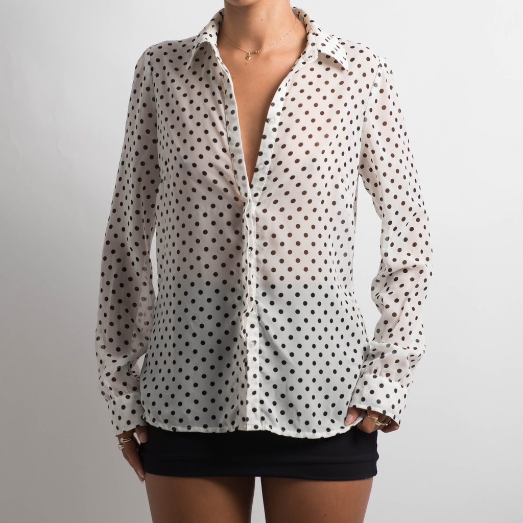 SHEER POLKA DOT BLOUSE