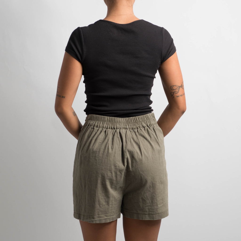 KHAKI WRAP SKORT