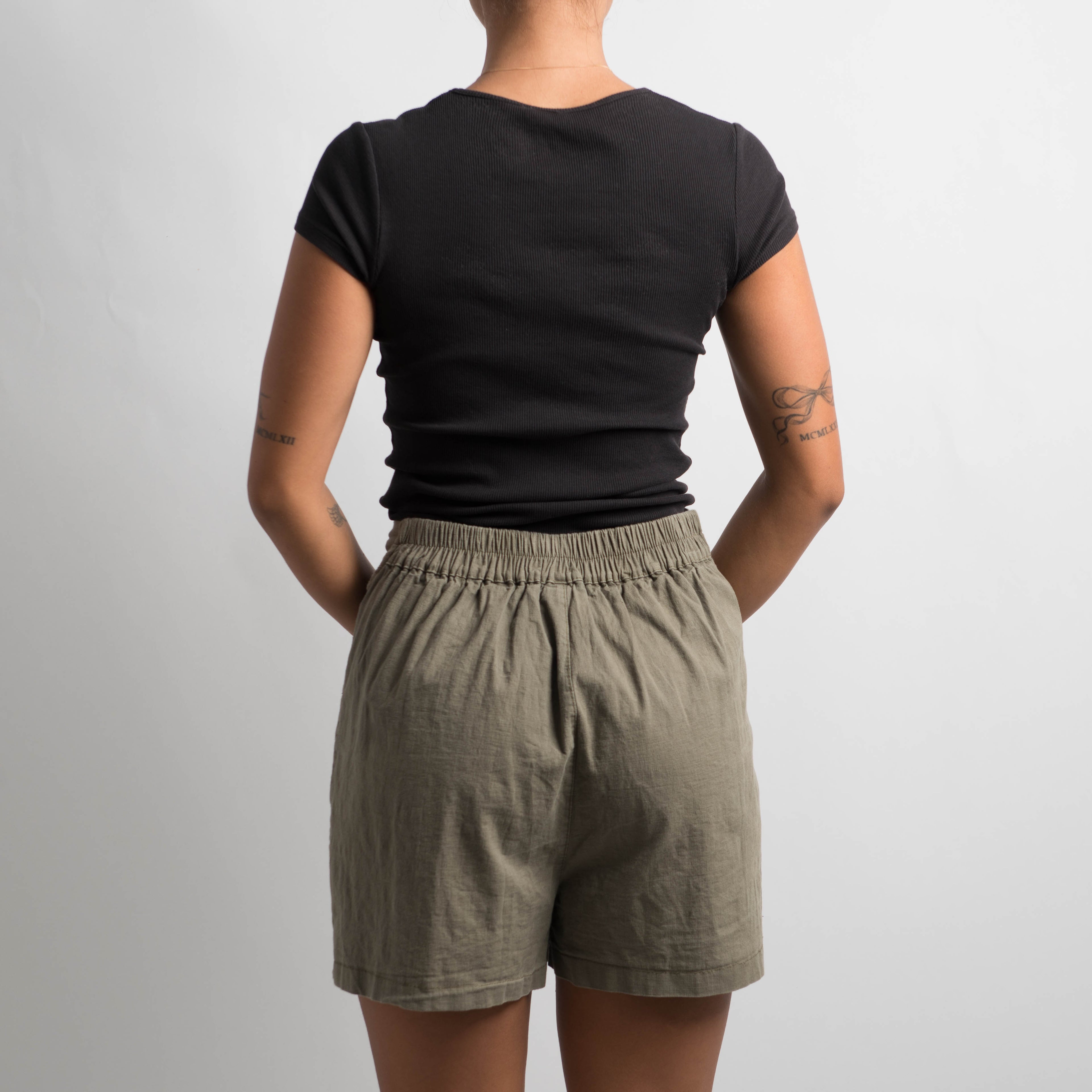 KHAKI WRAP SKORT