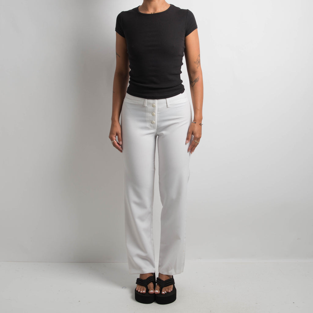 WHITE STRAIGHT LEG PANTS