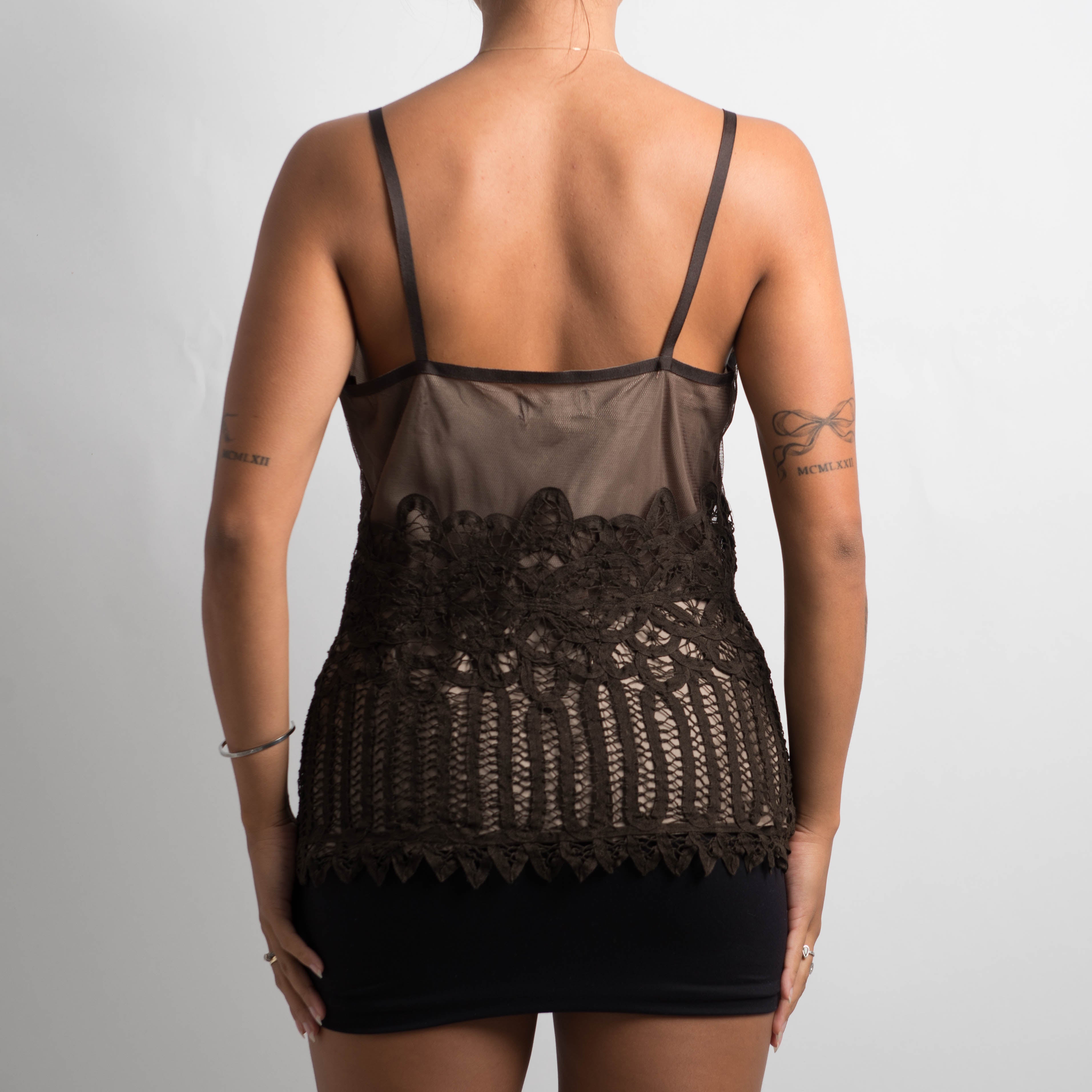 BROWN TEXTURED CAMISOLE