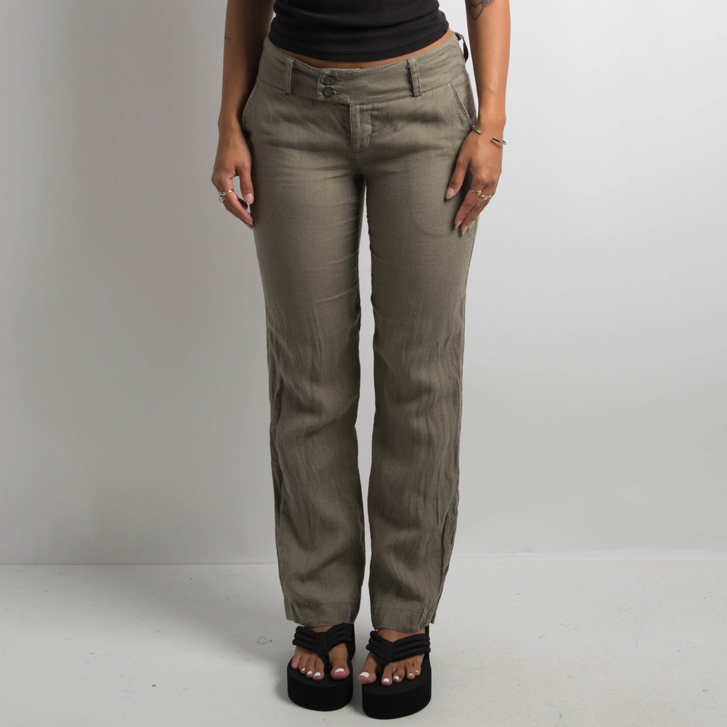 KHAKI LINEN PANTS