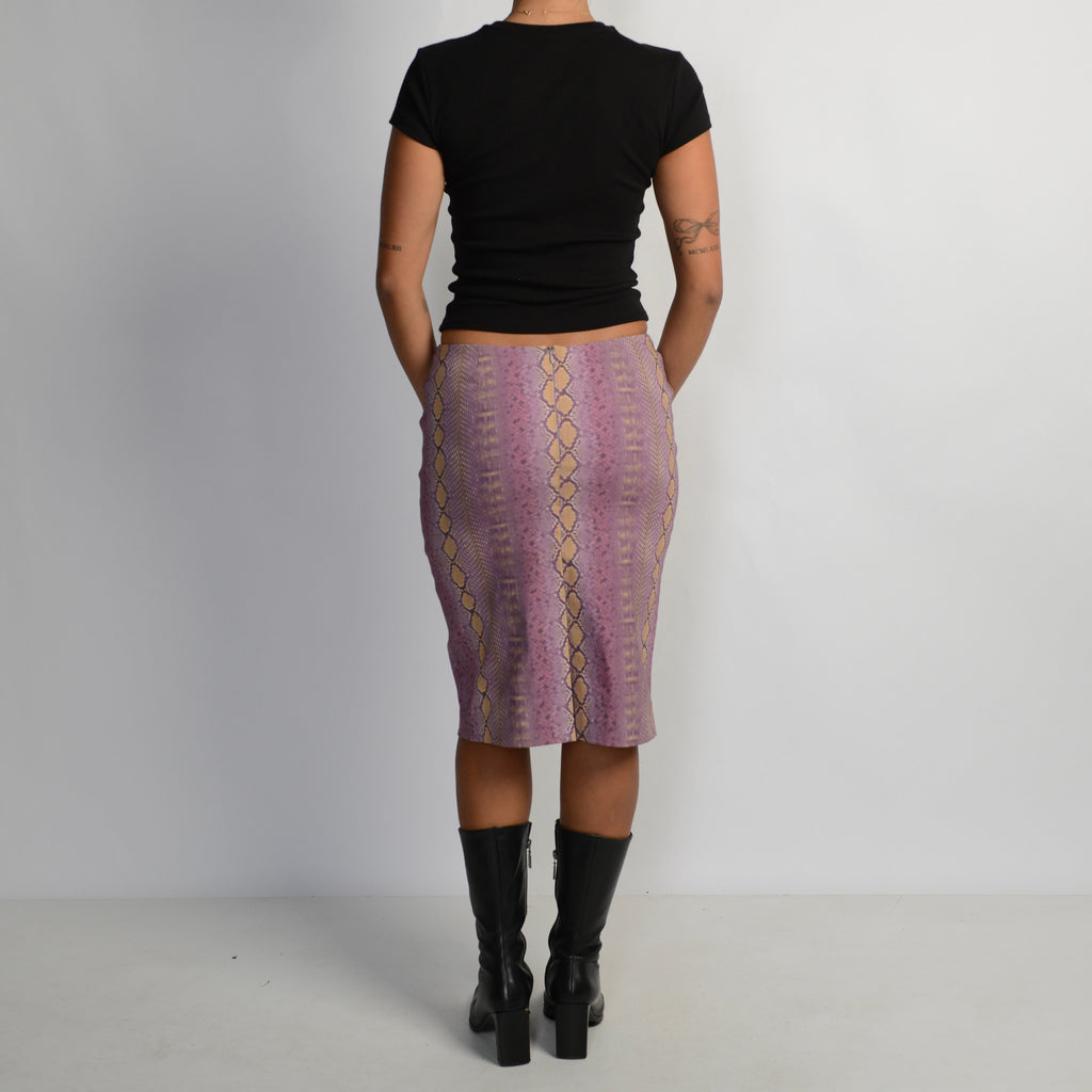 PURPLE REPTILE PRINT SKIRT