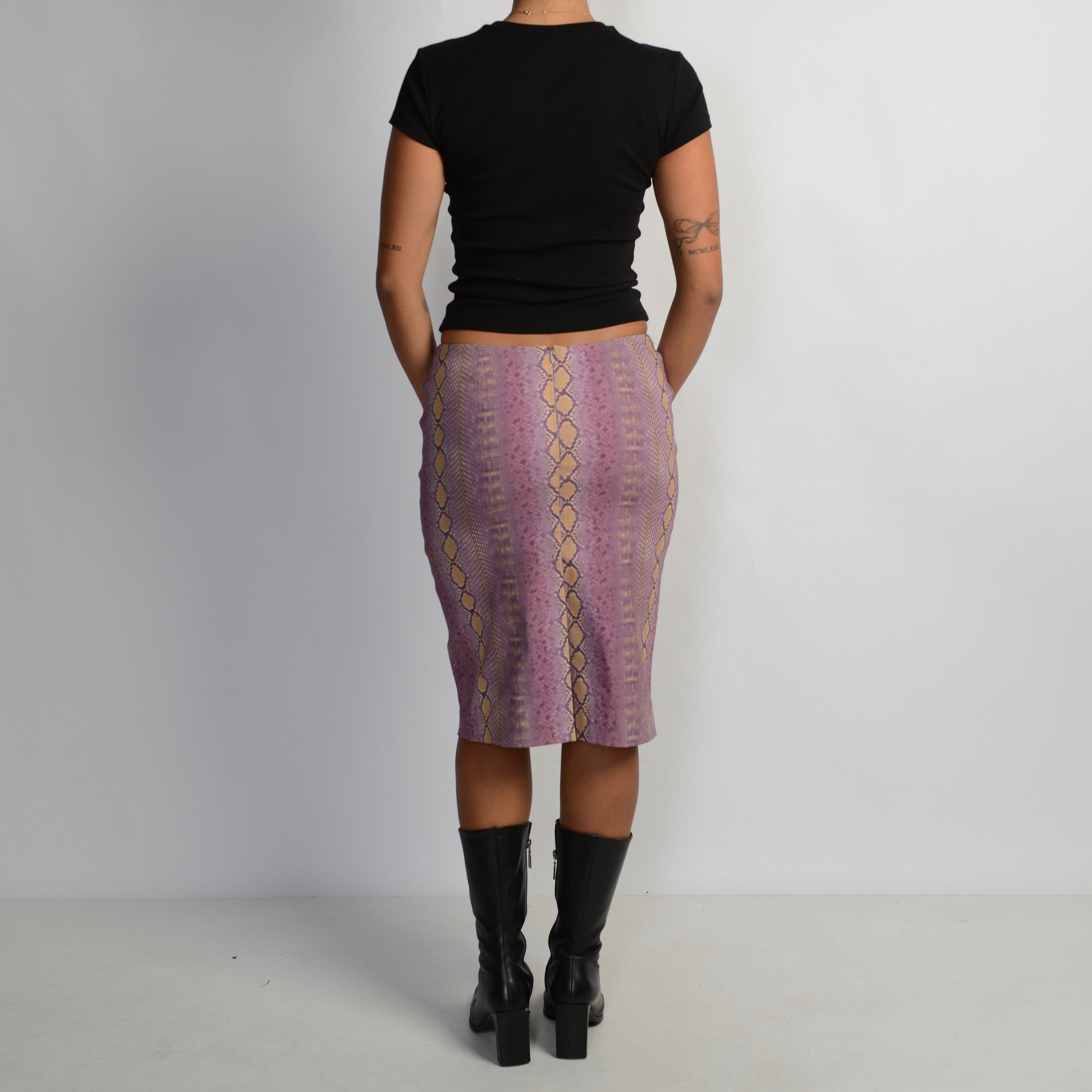 PURPLE REPTILE PRINT SKIRT