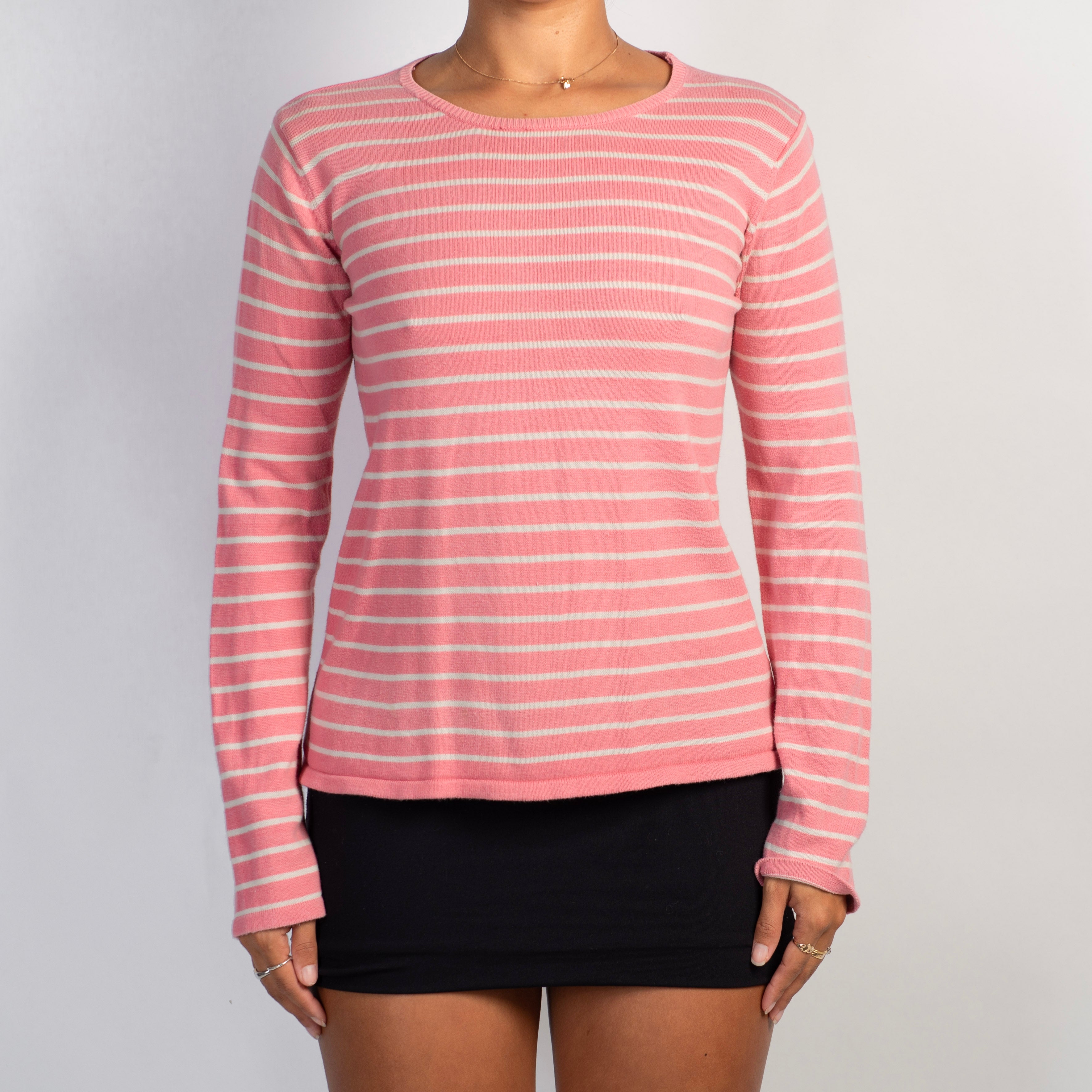 PINK STRIPE KNIT TOP