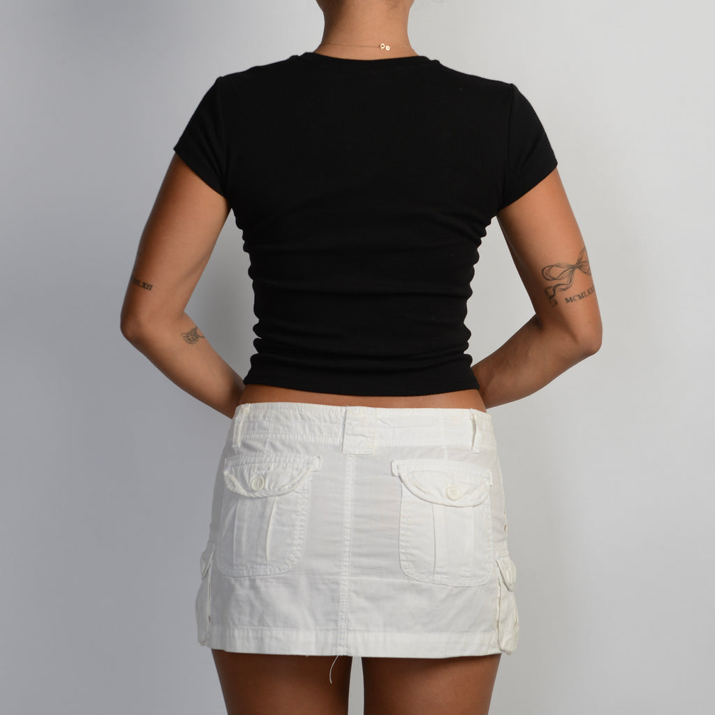 WHITE CARGO MINI SKIRT