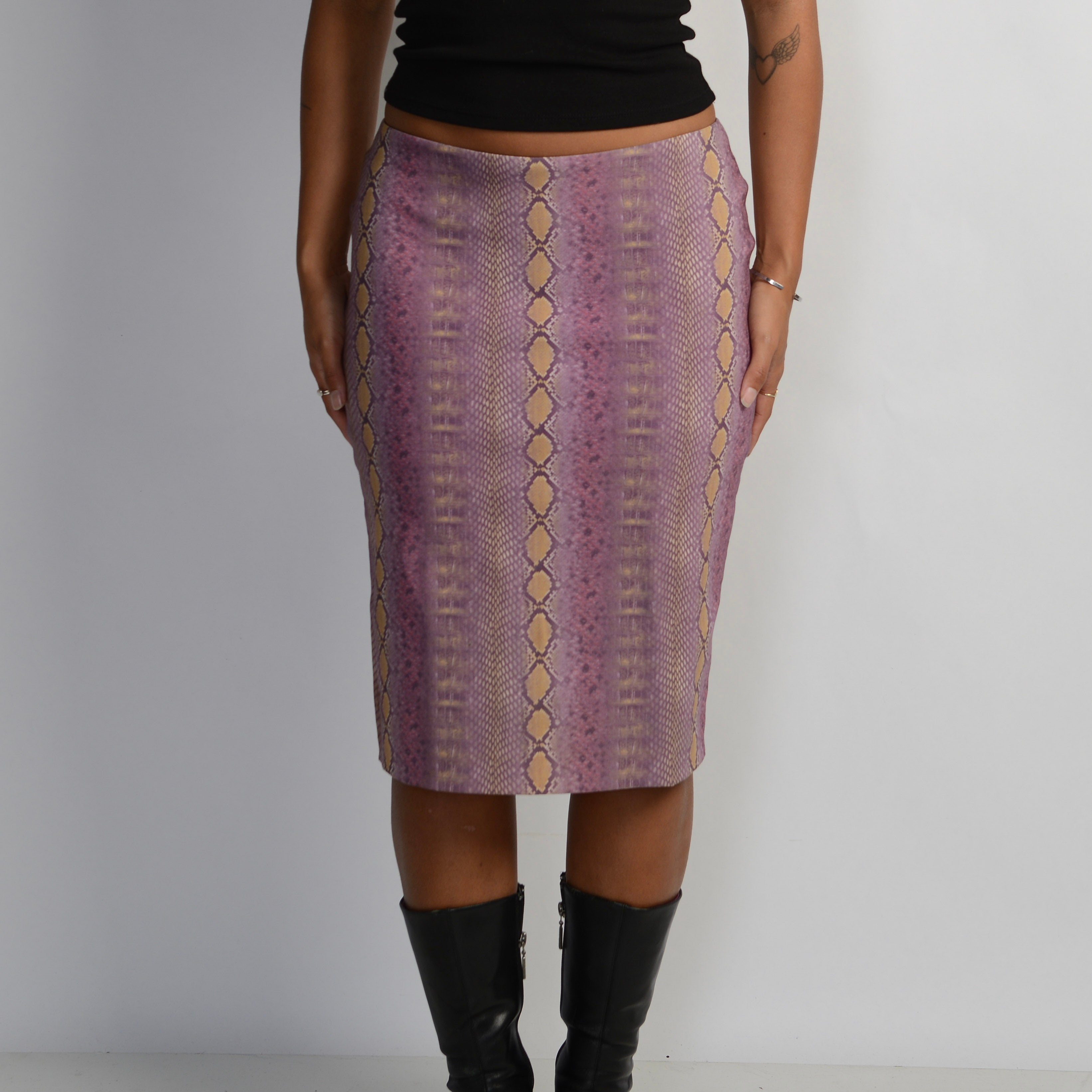PURPLE REPTILE PRINT SKIRT
