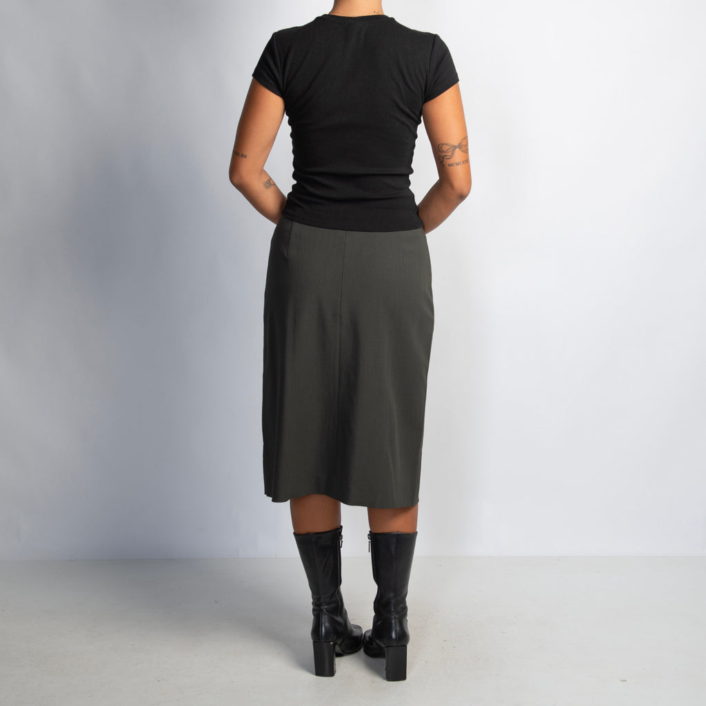 DEEP GREEN MIDI SKIRT