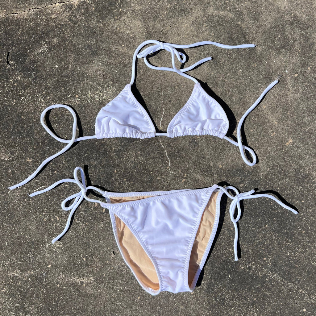 Ladies White String WHITE STRING BIKINI SET – BEAN BY JESS