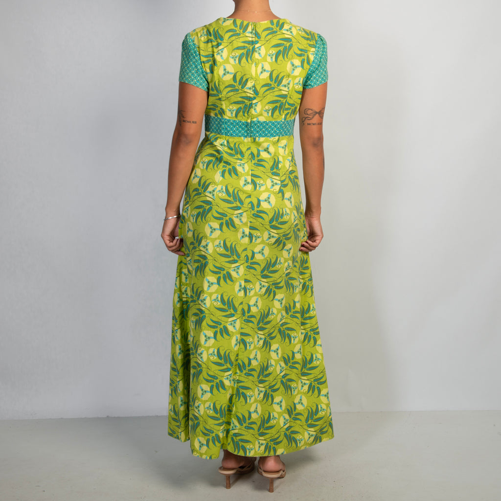 LIME PATTERN MAXI DRESS