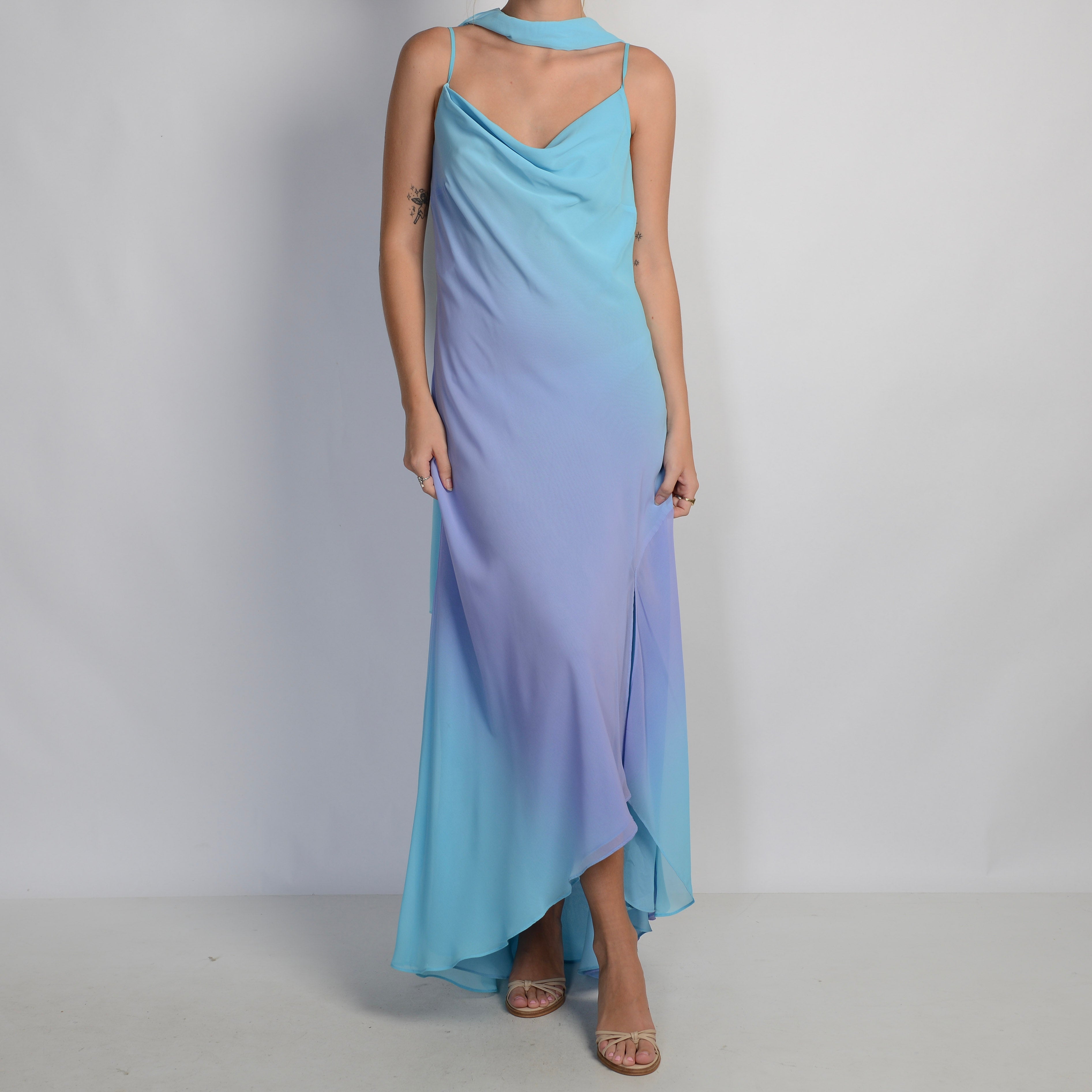 BLUE OMBRE SLIP GOWN
