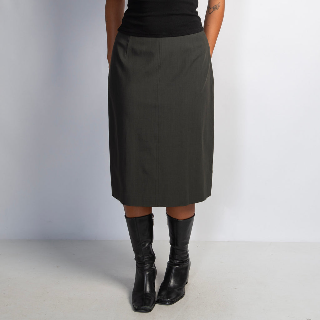 DEEP GREEN MIDI SKIRT