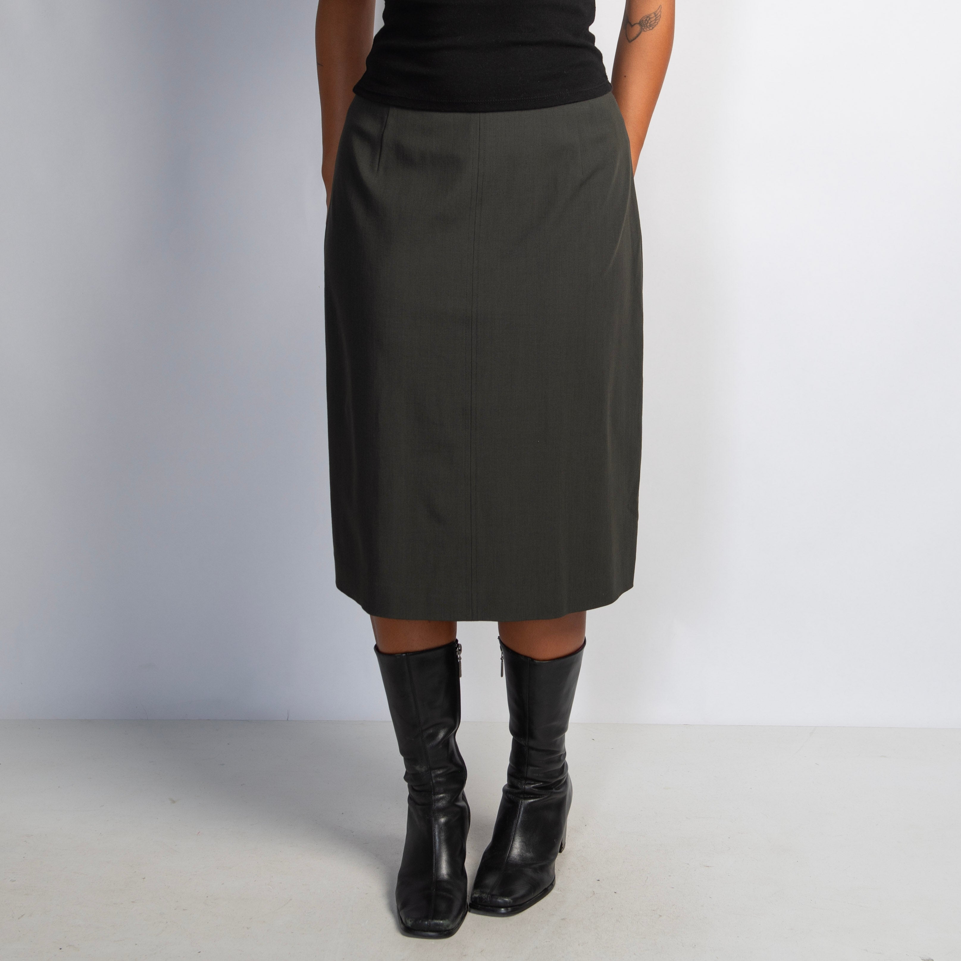 DEEP GREEN MIDI SKIRT