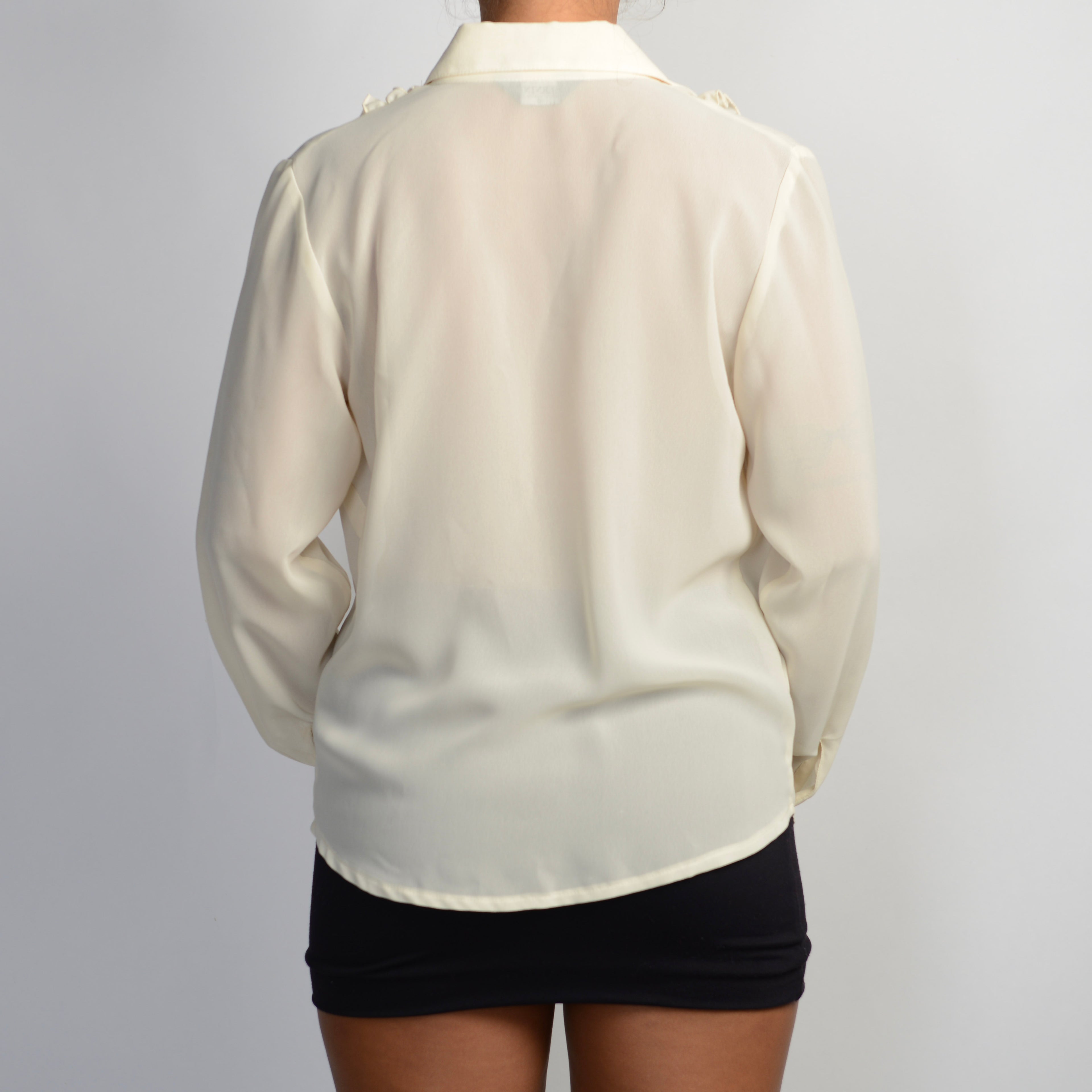 CREAM RUFFLE BLOUSE