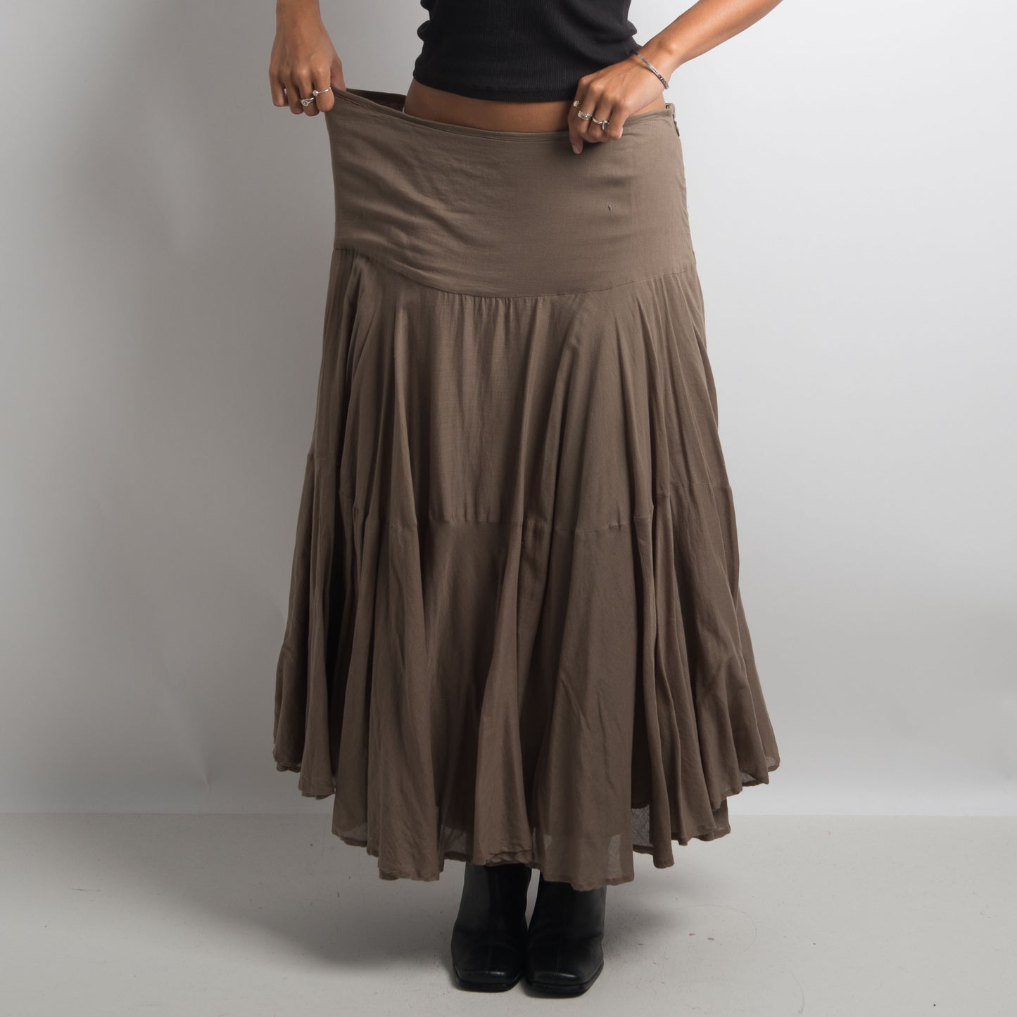 KHAKI LAYERED SKIRT