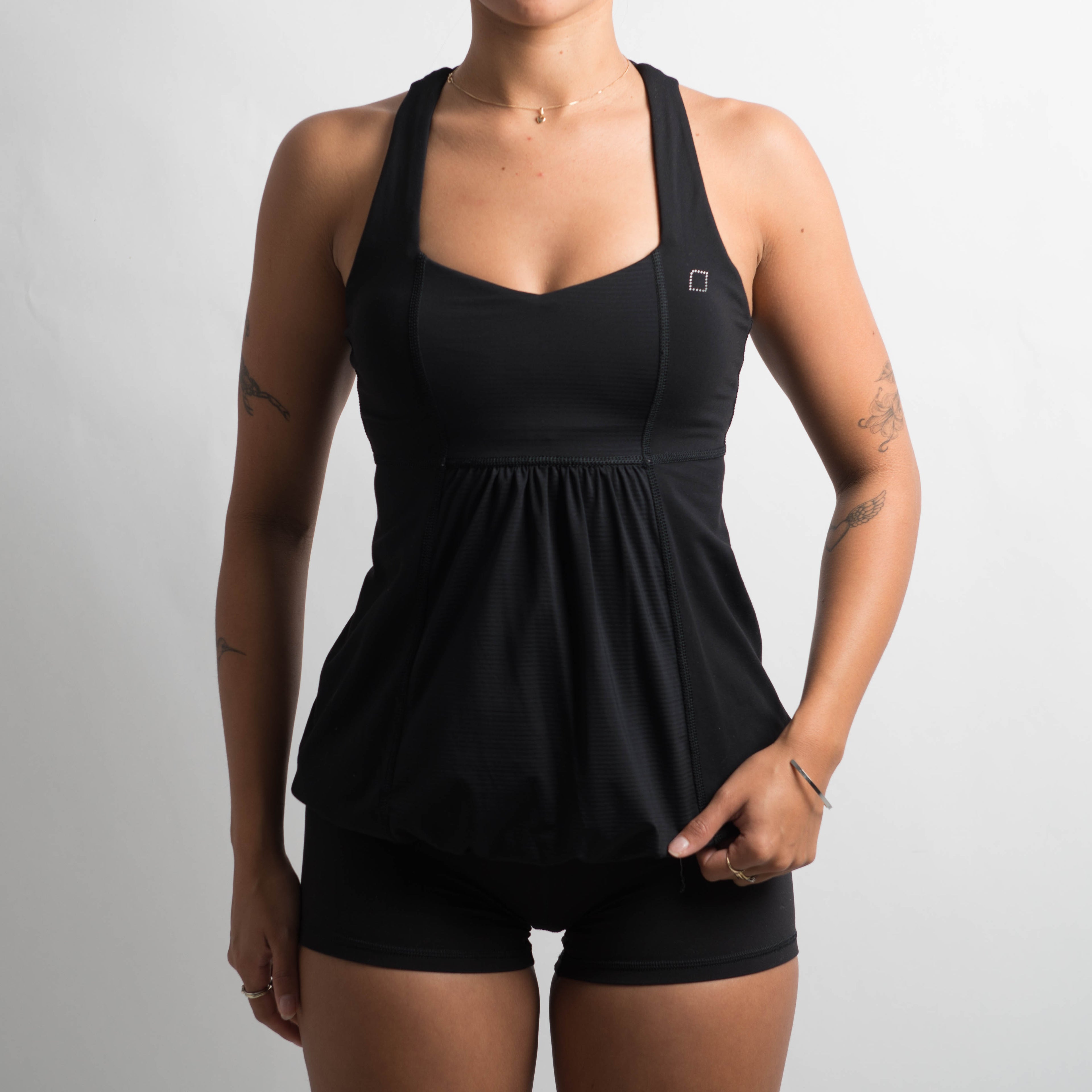 BLACK BABYDOLL ACTIVE TOP