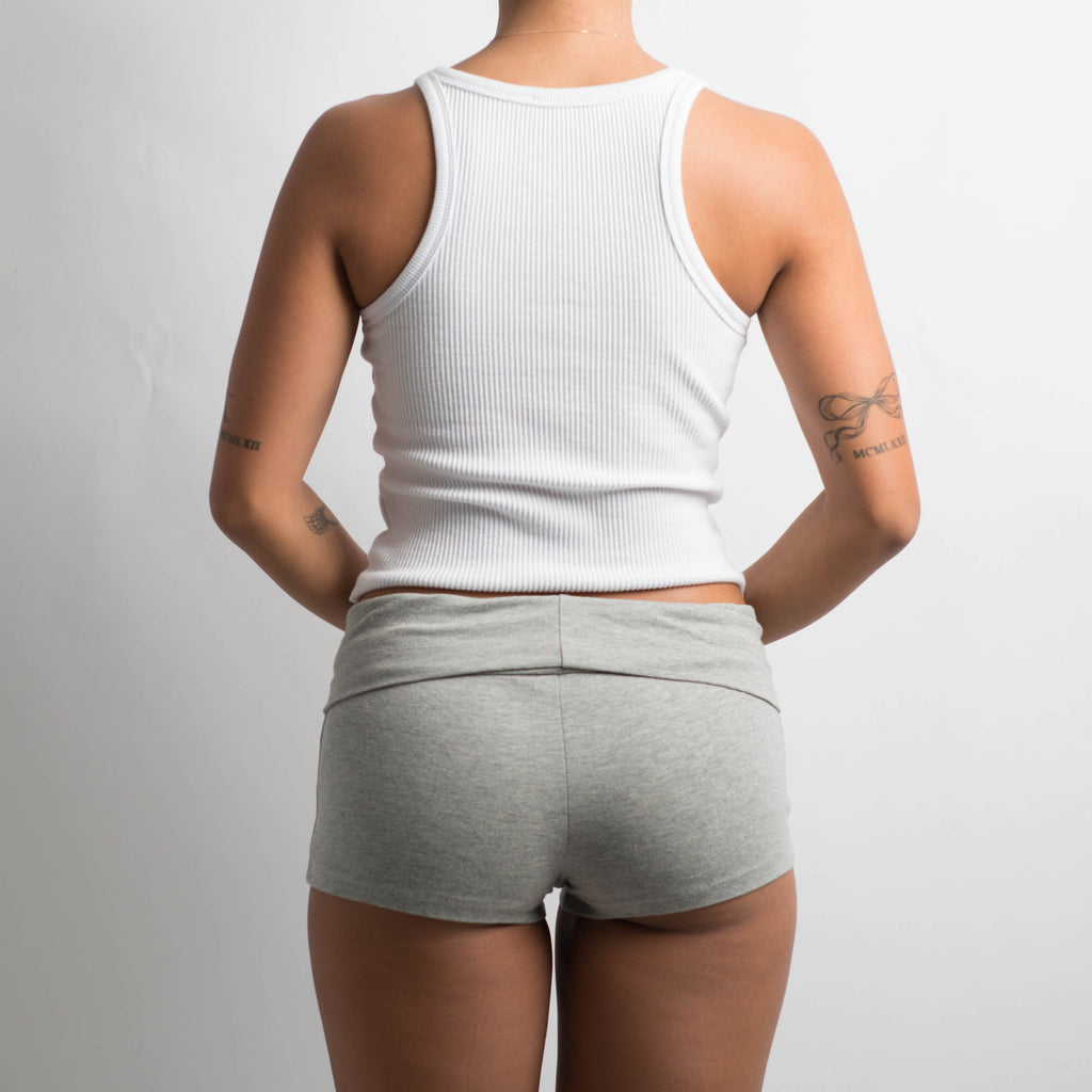 GREY FOLD OVER SHORTS
