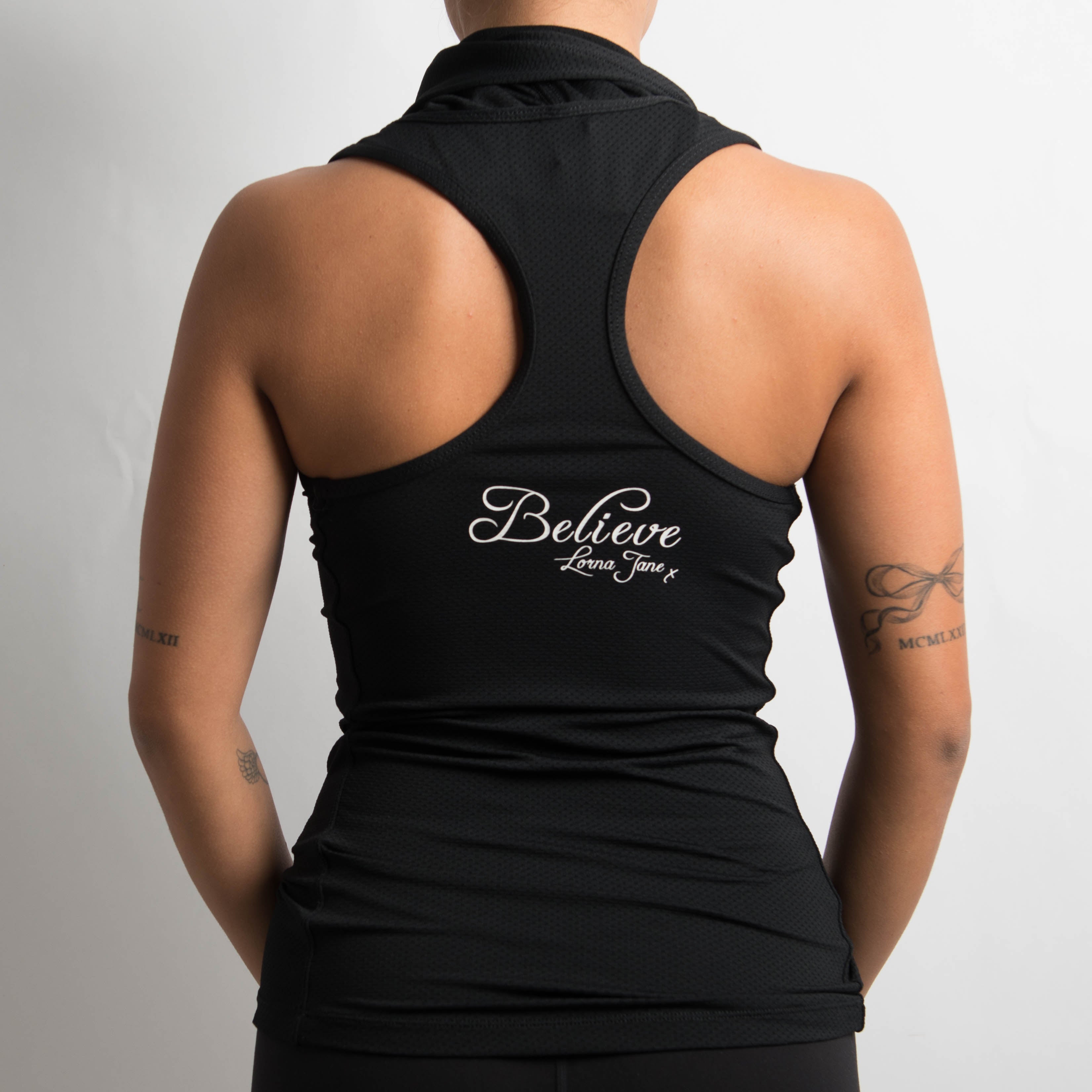 BLACK HOODED TANK TOP