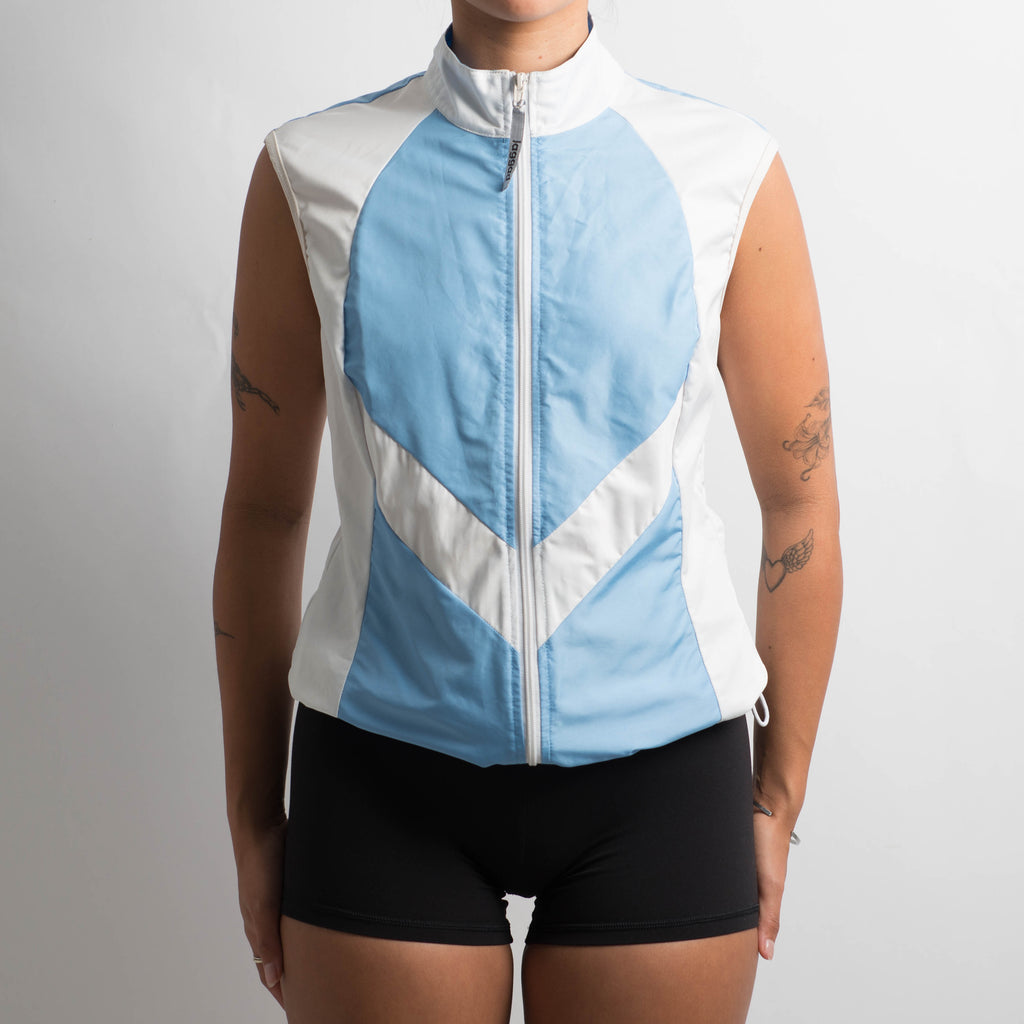 BLUE PANEL ZIP VEST