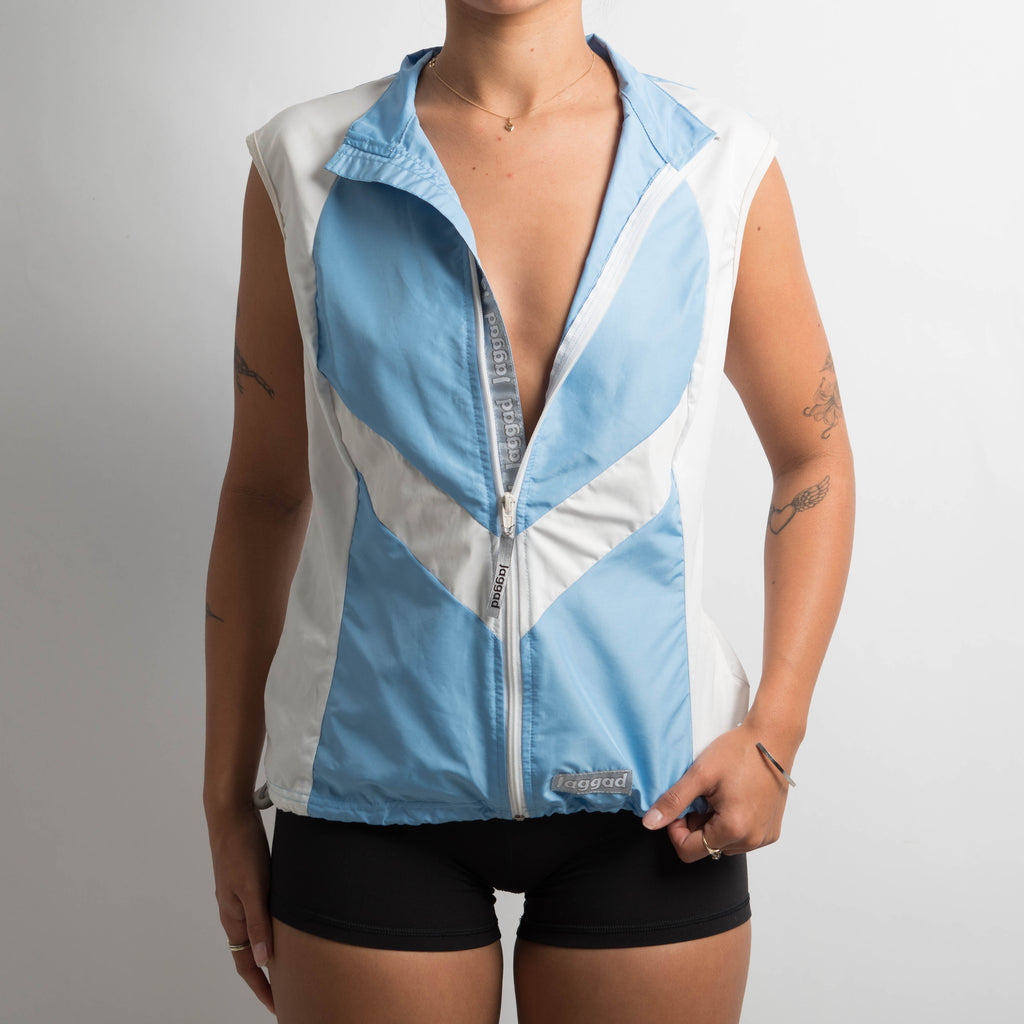 BLUE PANEL ZIP VEST