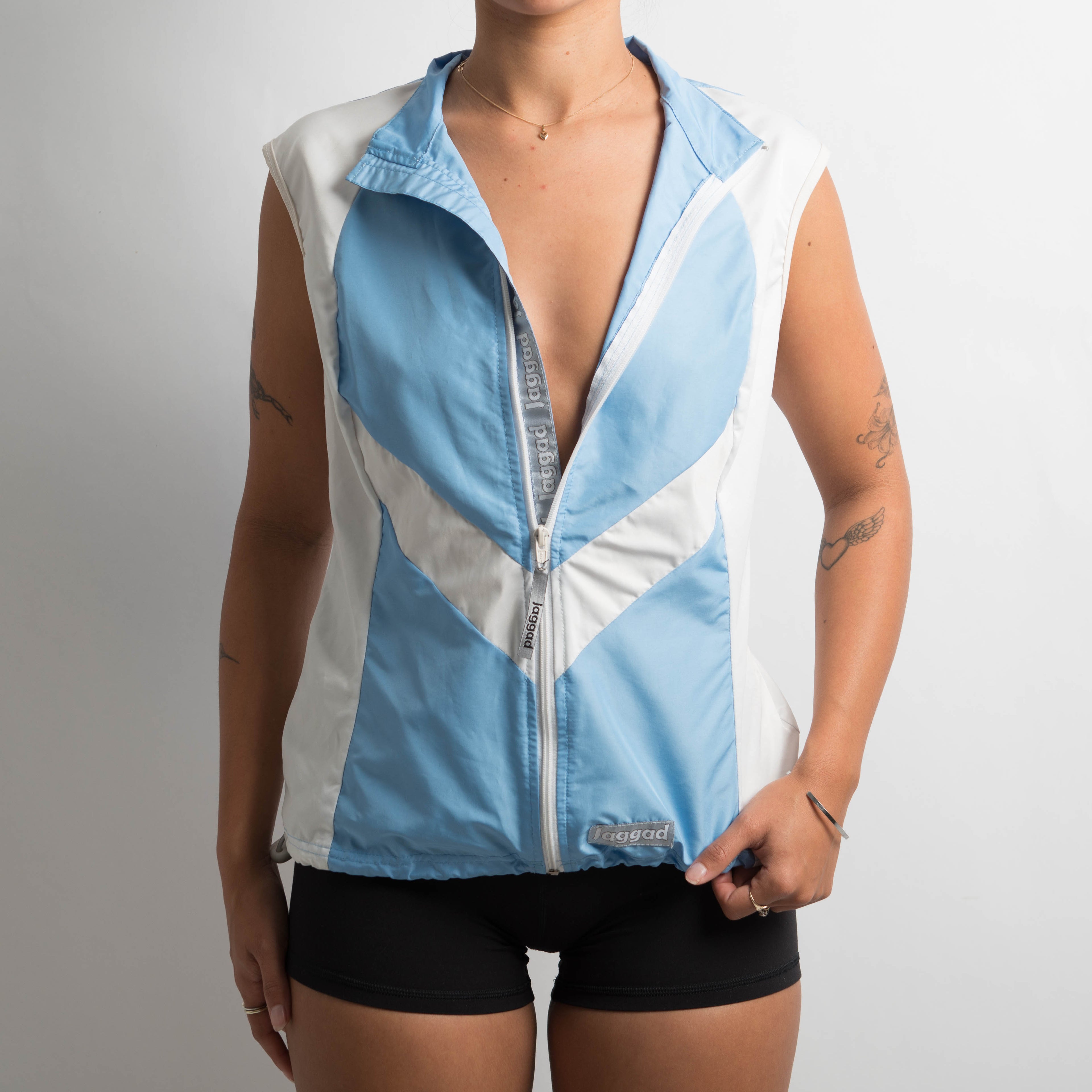 BLUE PANEL ZIP VEST