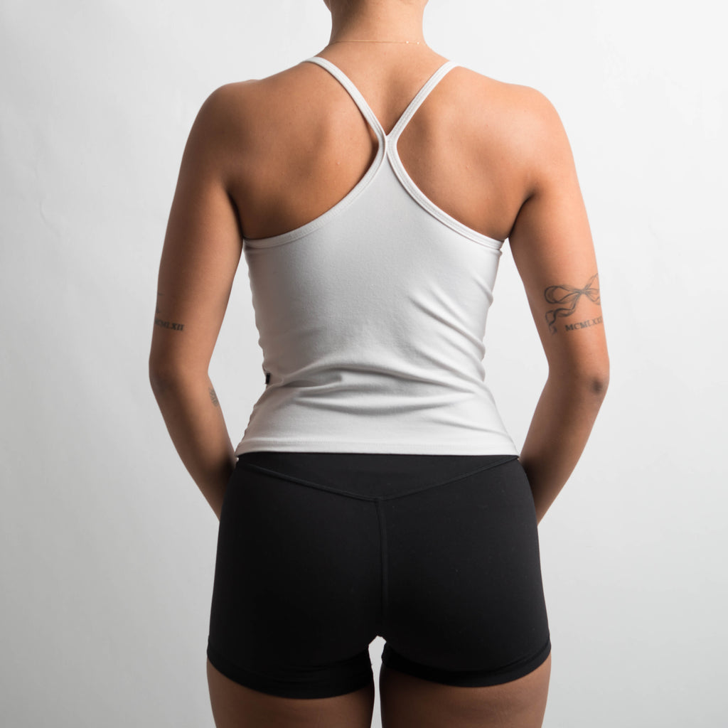 WHITE RACERBACK TANK TOP