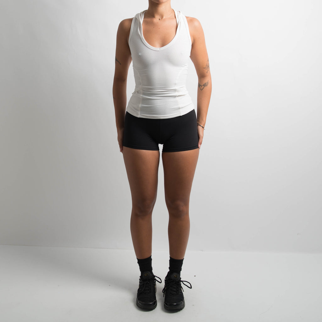 WHITE HOODED TANK TOP