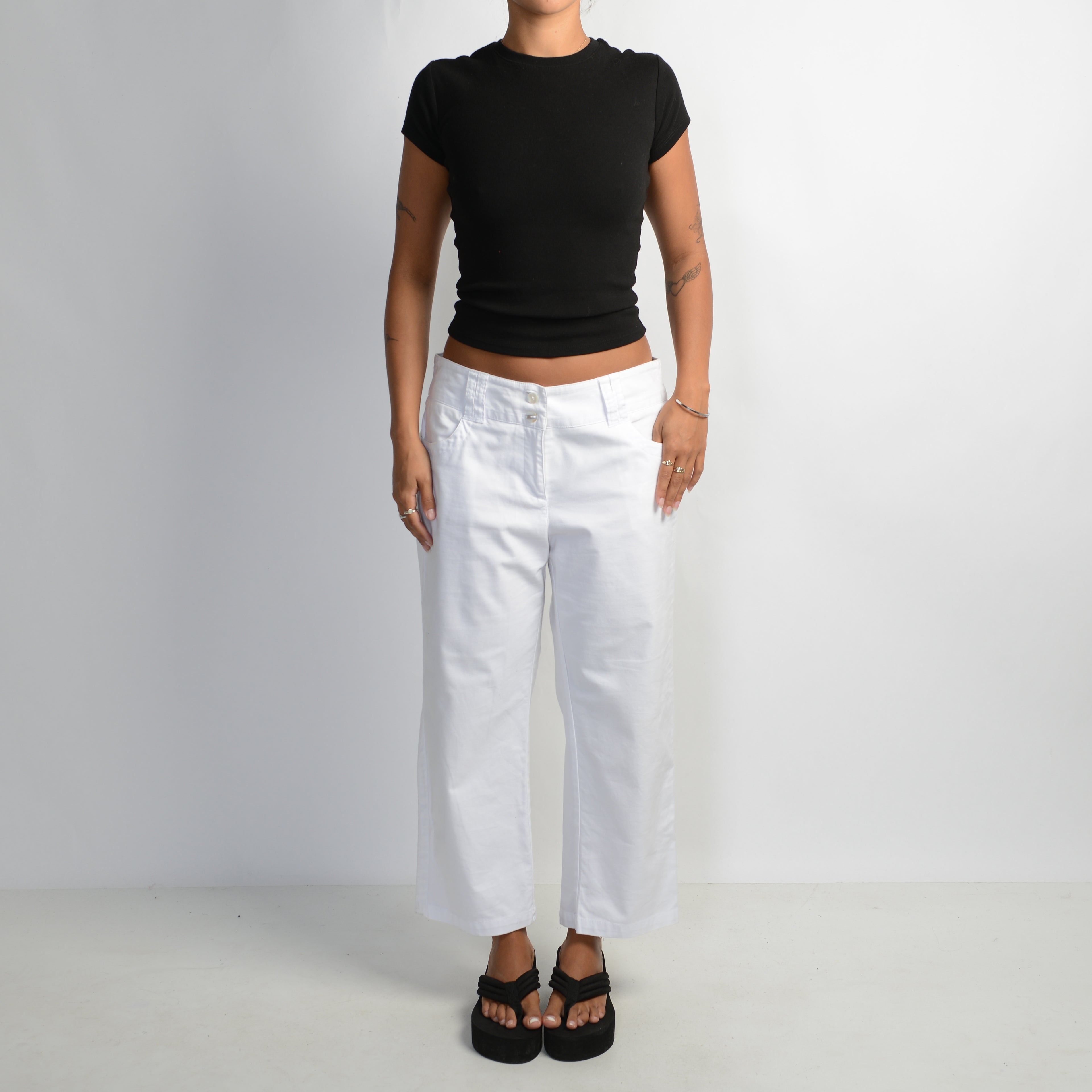 WHITE COTTON TROUSERS