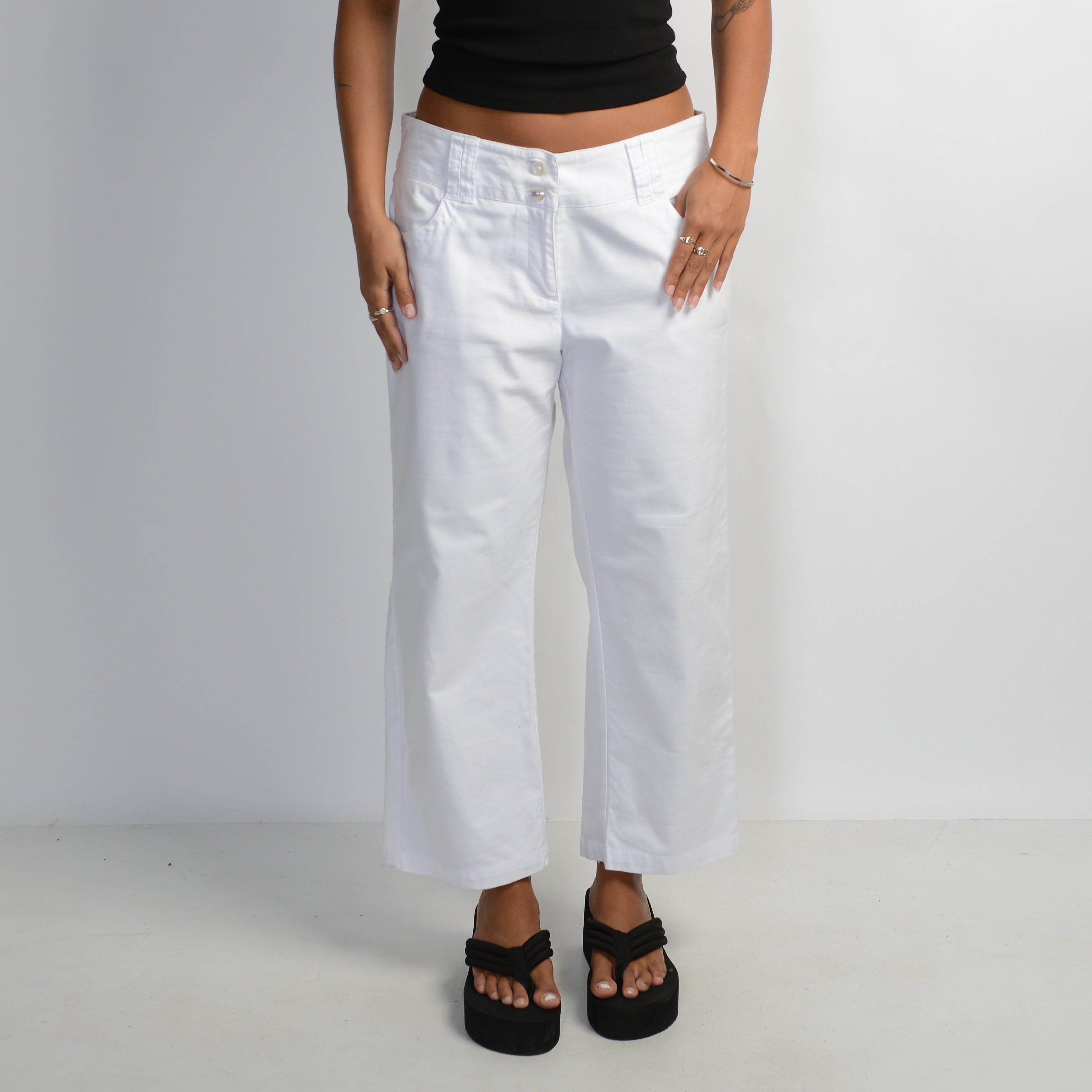 WHITE COTTON TROUSERS