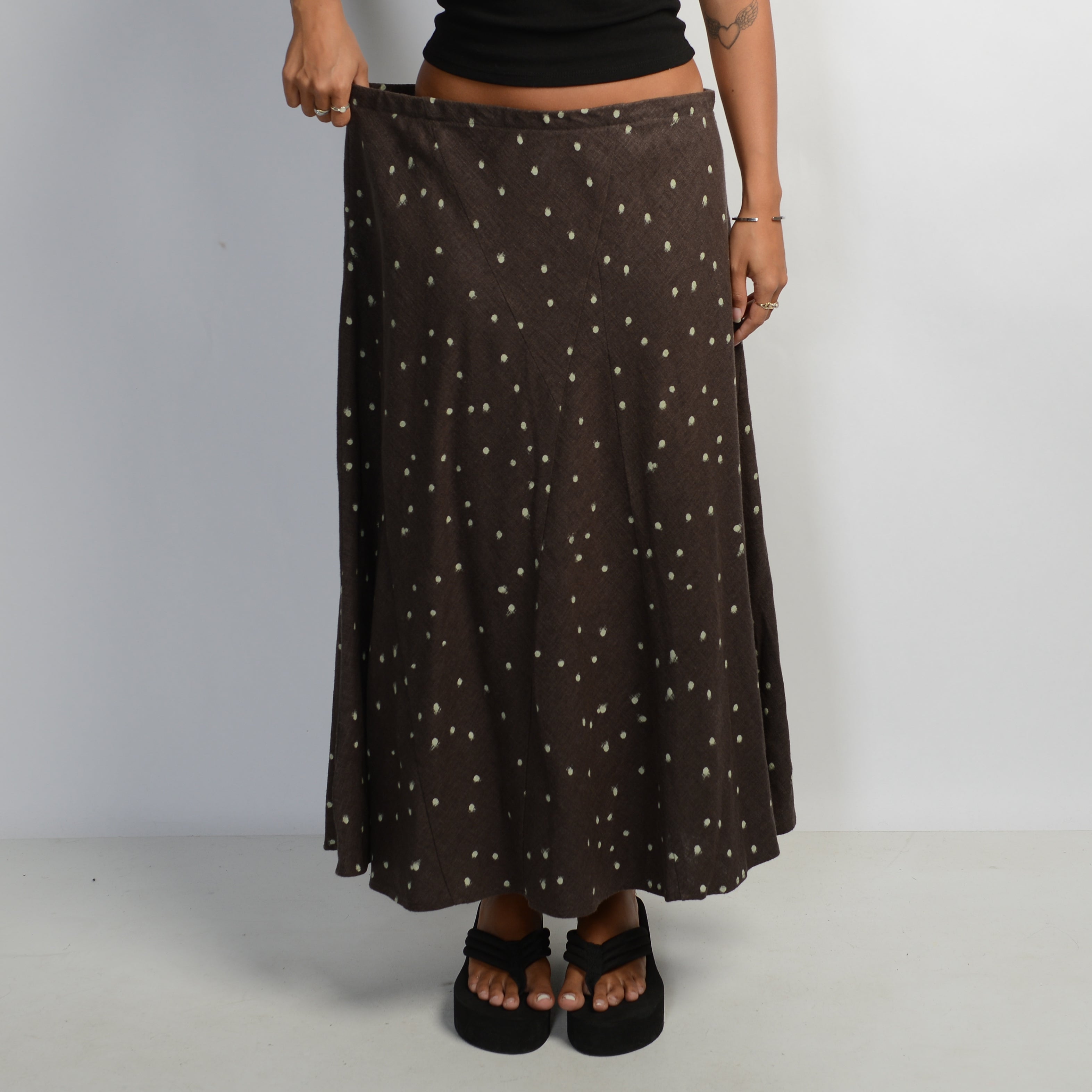 BROWN POLKA DOT SKIRT