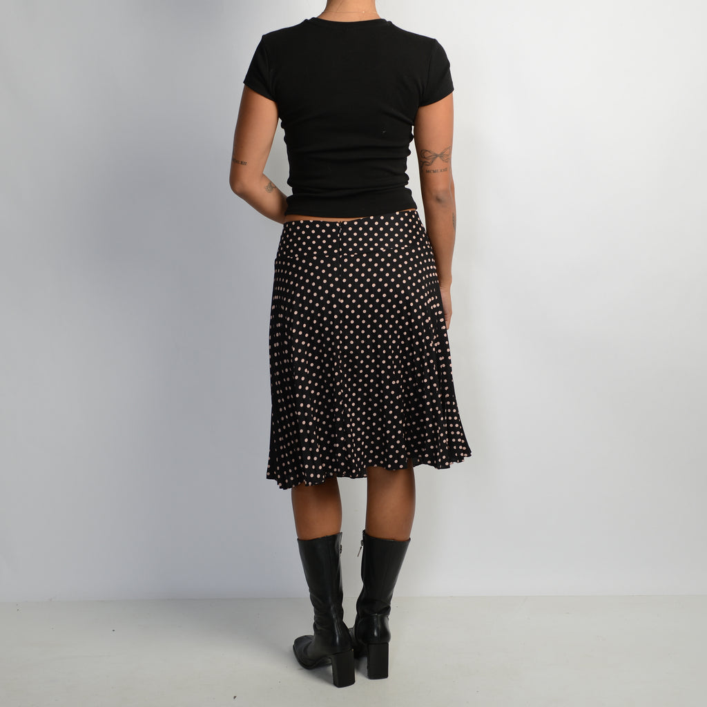POLKA DOT PLEAT MIDI SKIRT