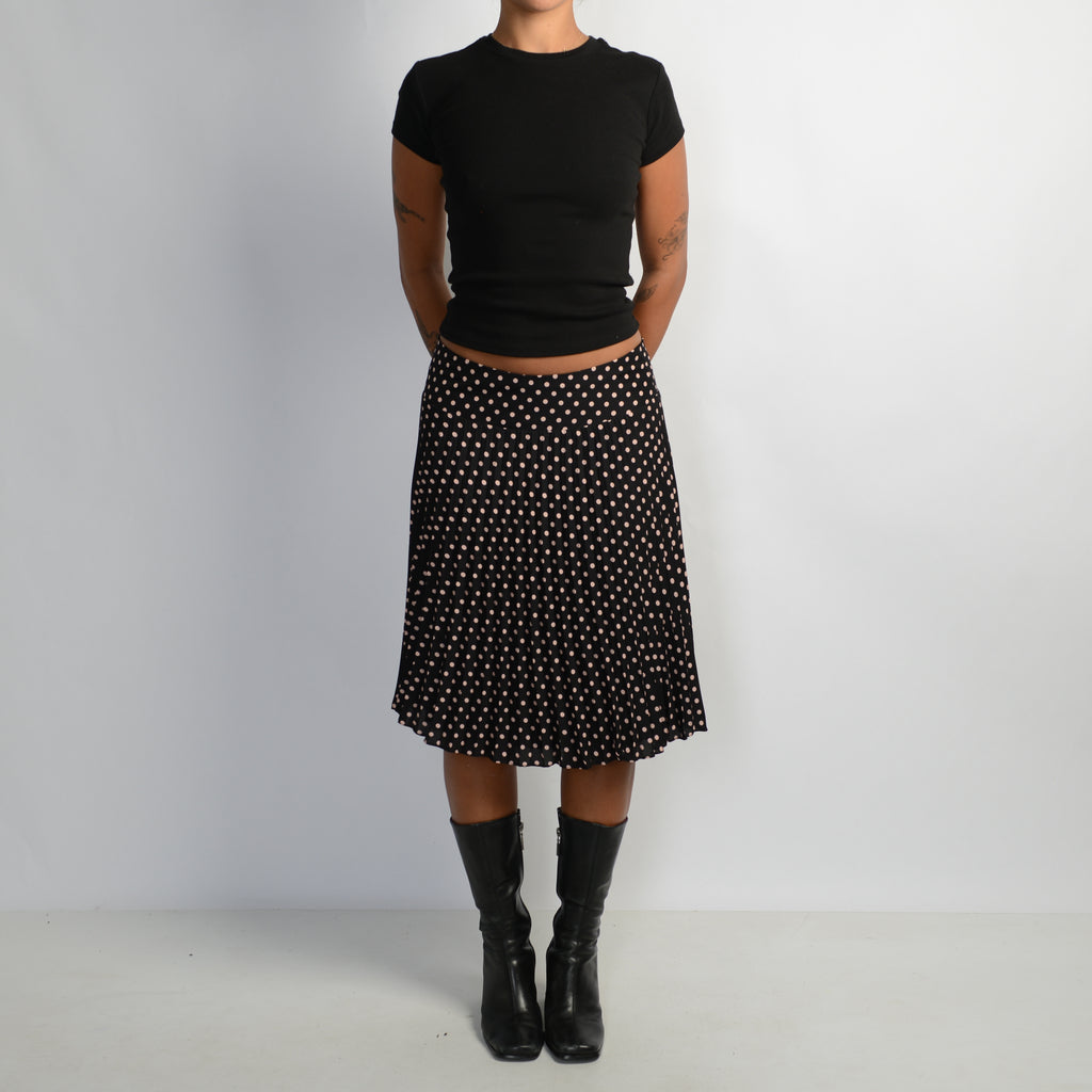 POLKA DOT PLEAT MIDI SKIRT