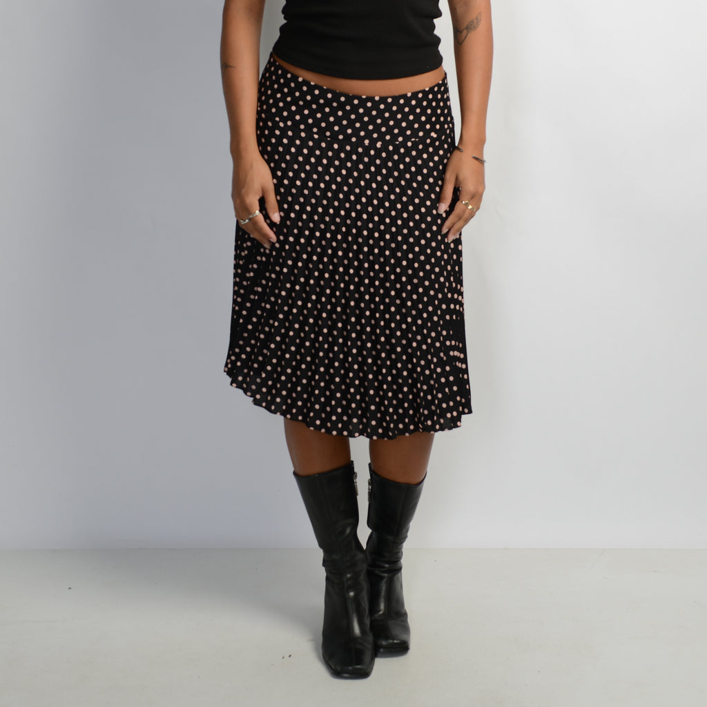 POLKA DOT PLEAT MIDI SKIRT