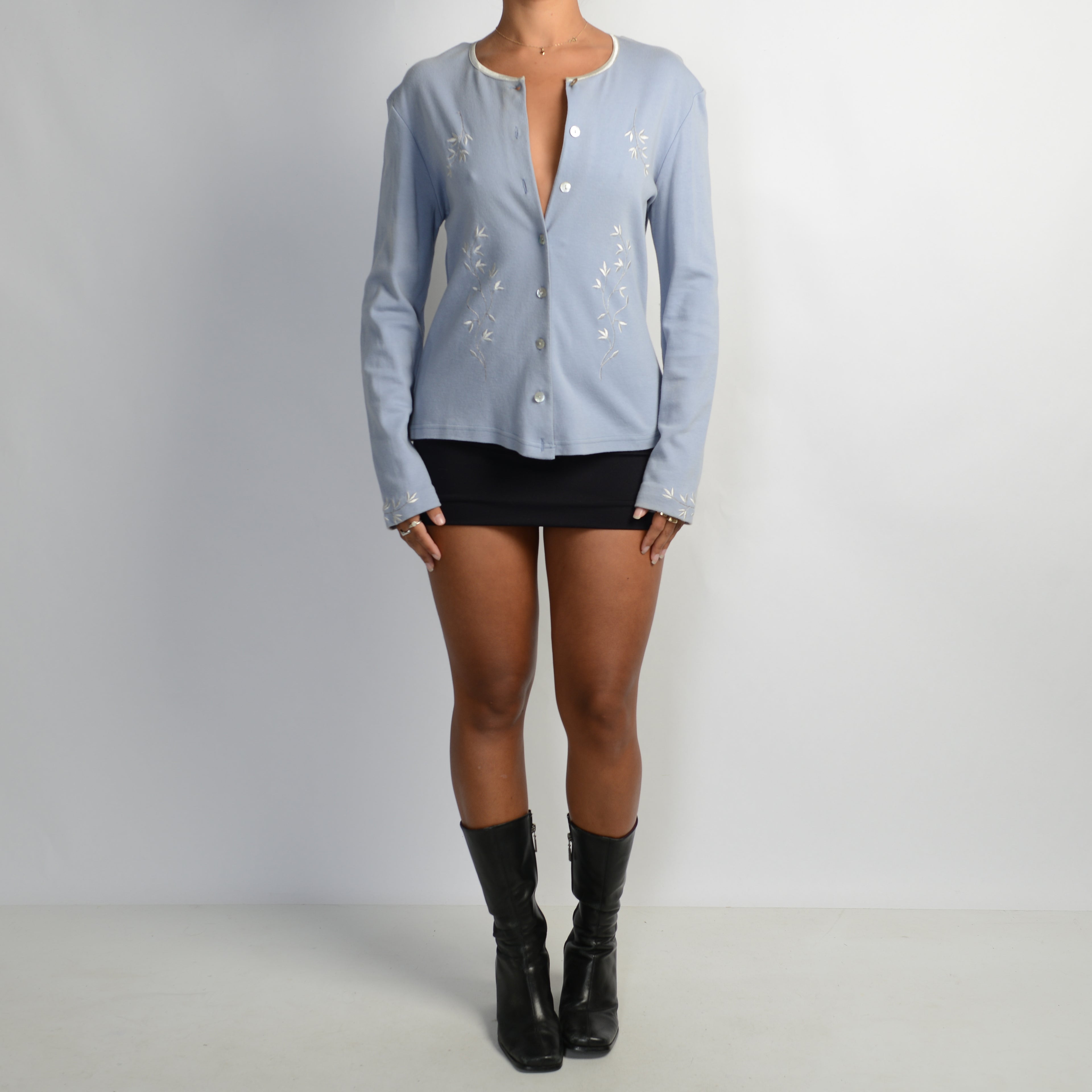 BLUE FLORAL CARDIGAN