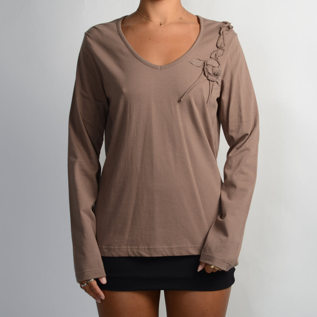 BROWN LONG SLEEVE TOP