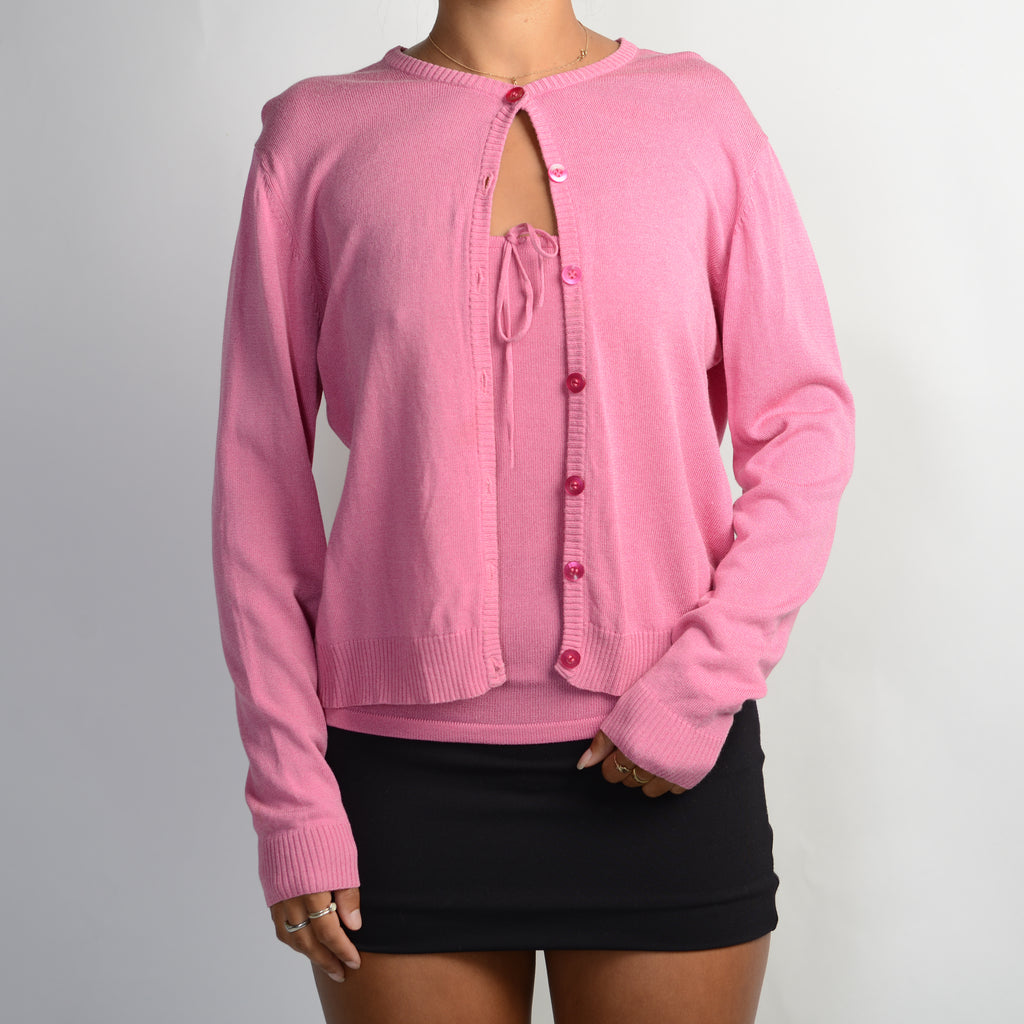 PINK CARDIGAN SET