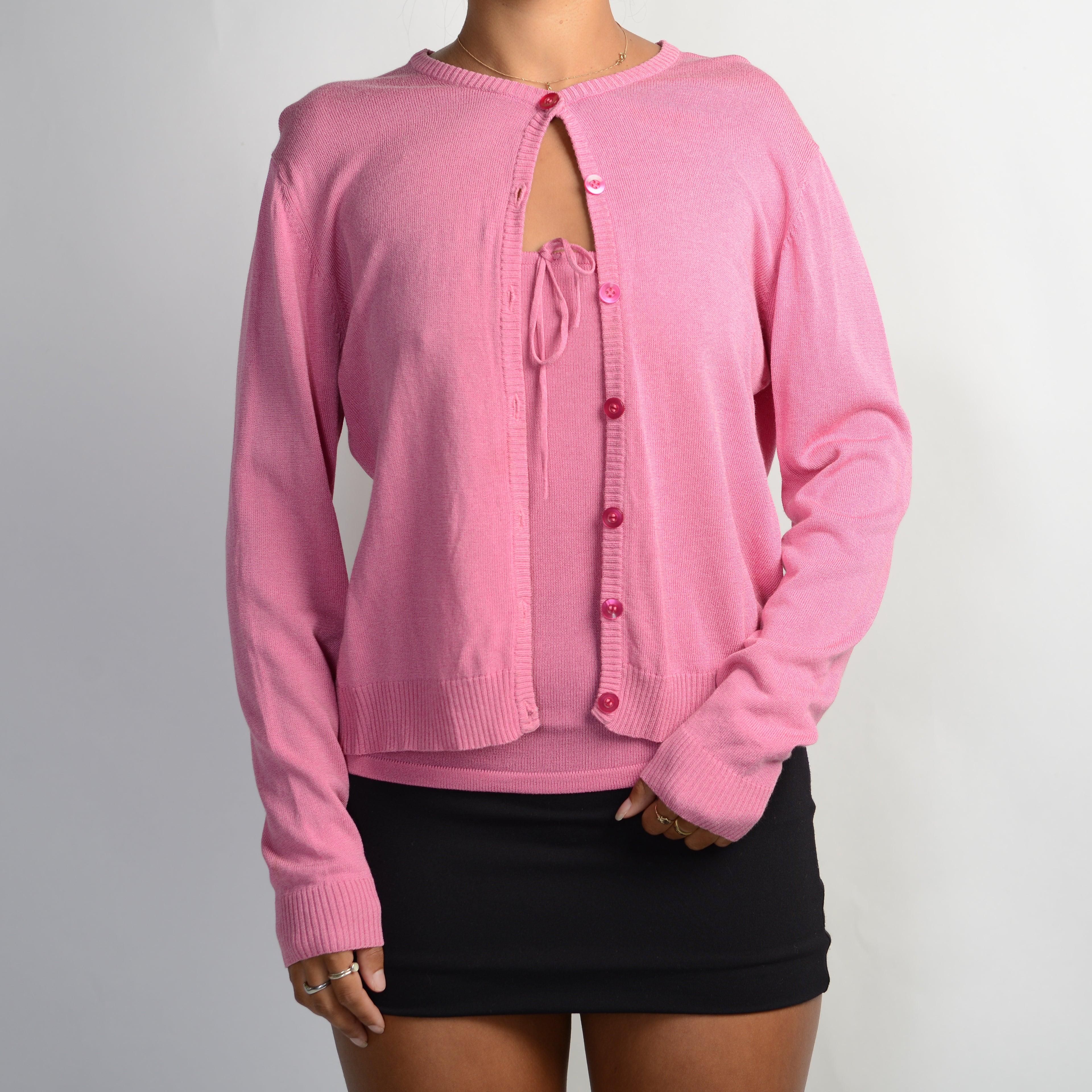 PINK CARDIGAN SET