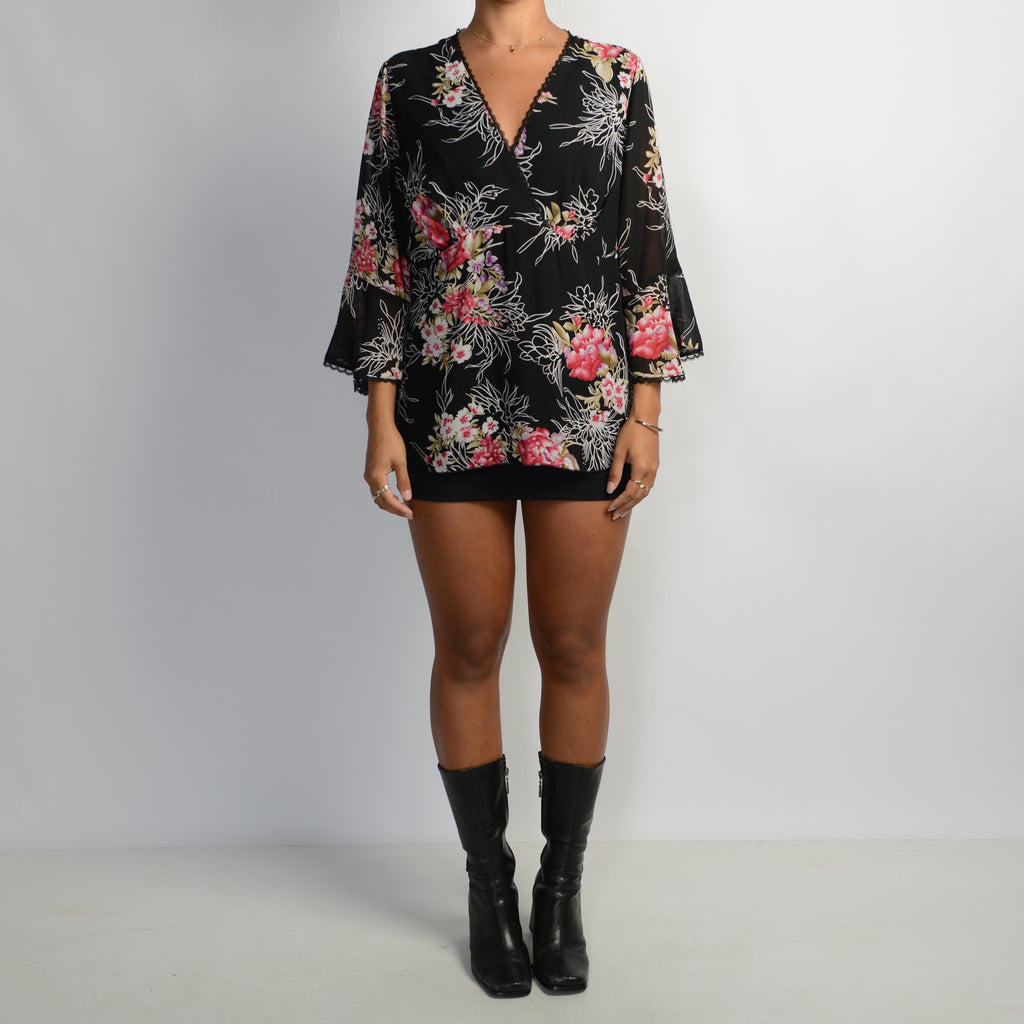 FLORAL 3/4 SLEEVE TOP