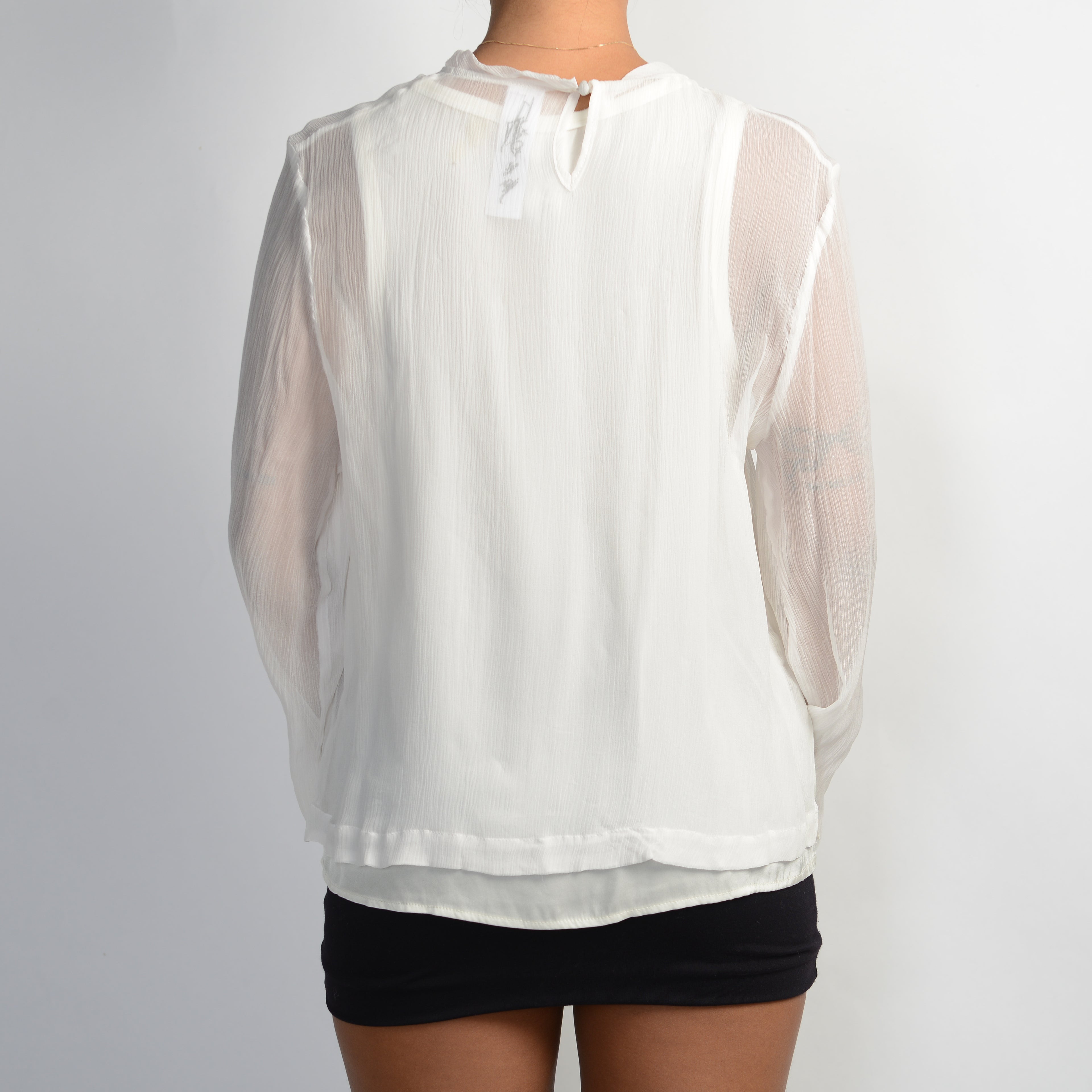 WHITE SILK DUO TOP