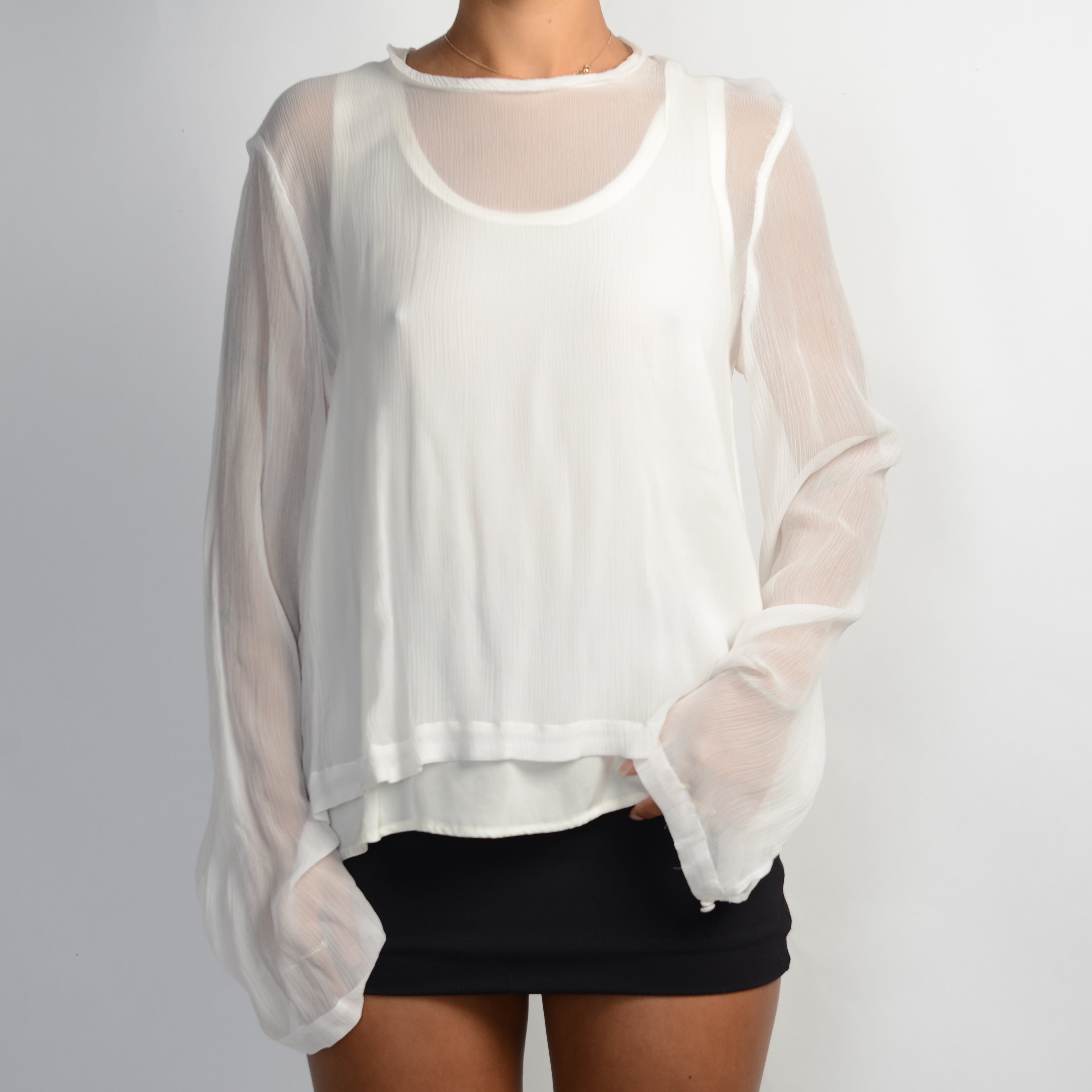 WHITE SILK DUO TOP