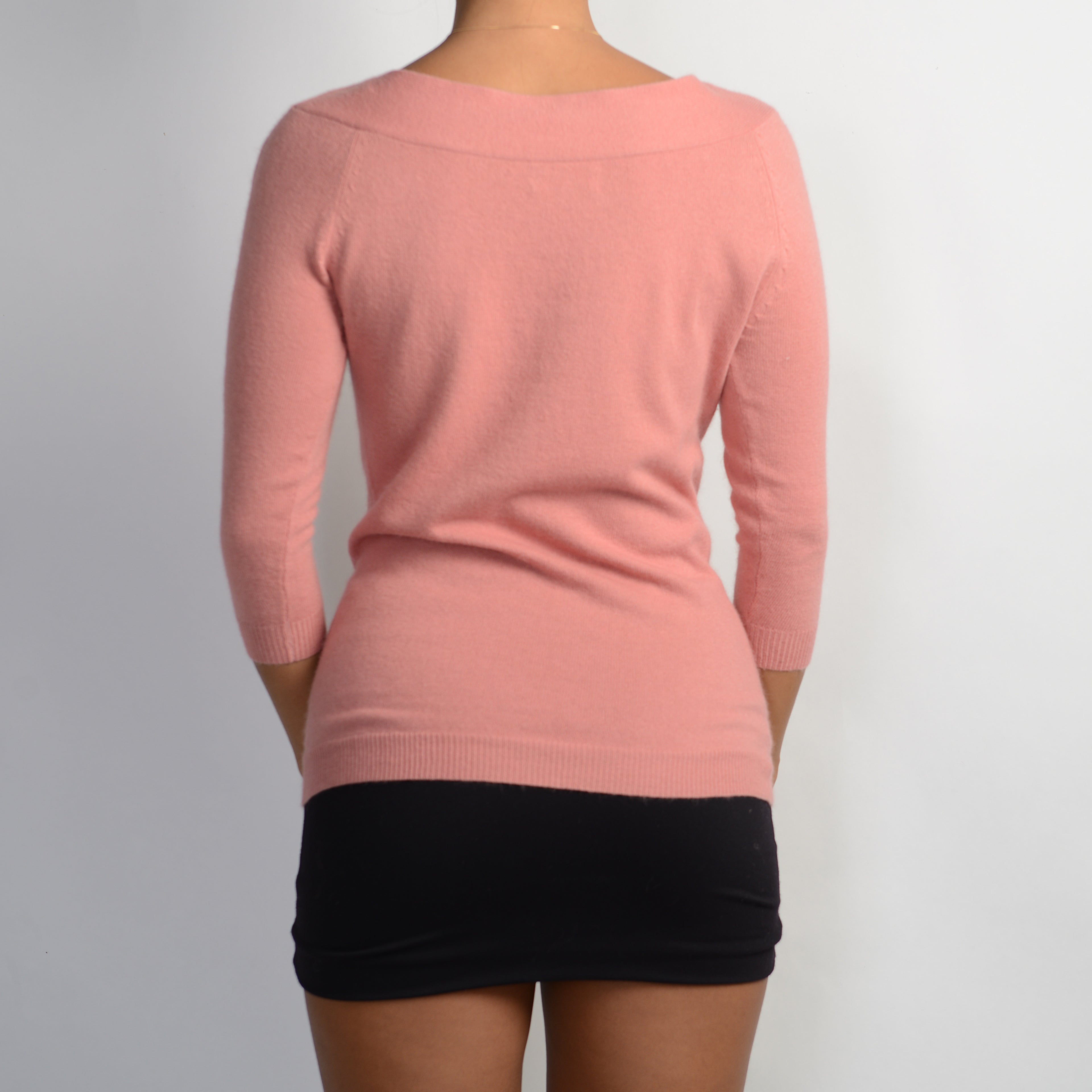PINK KNIT BOW TOP