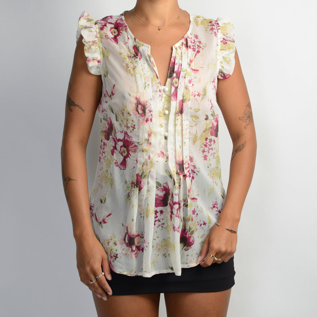 SHEER FLORAL BLOUSE