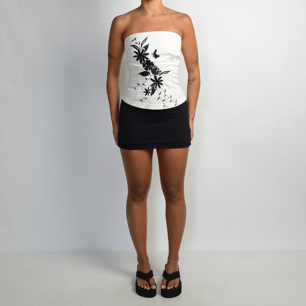 STRAPLESS FLORAL TOP