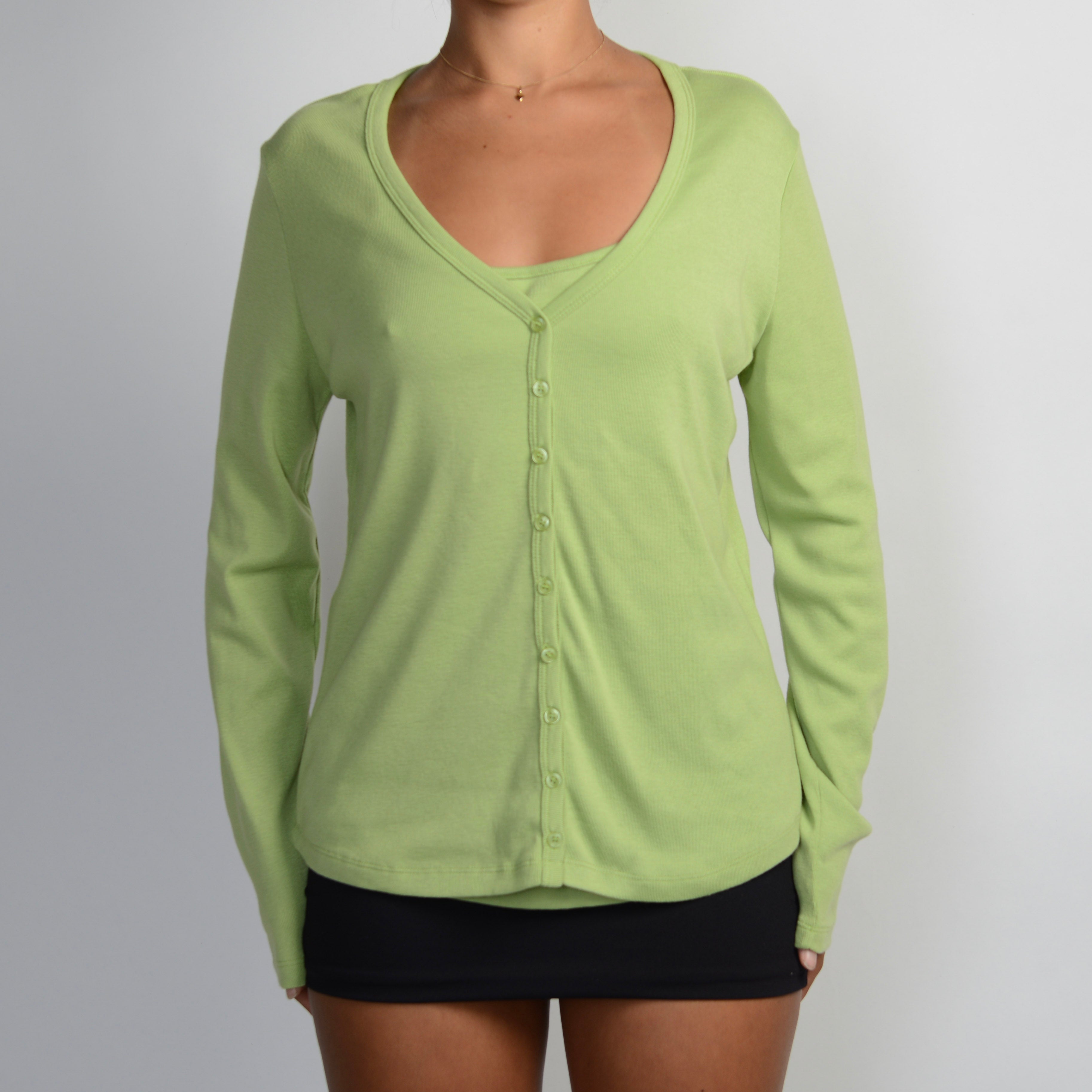 GREEN LAYERED TOP