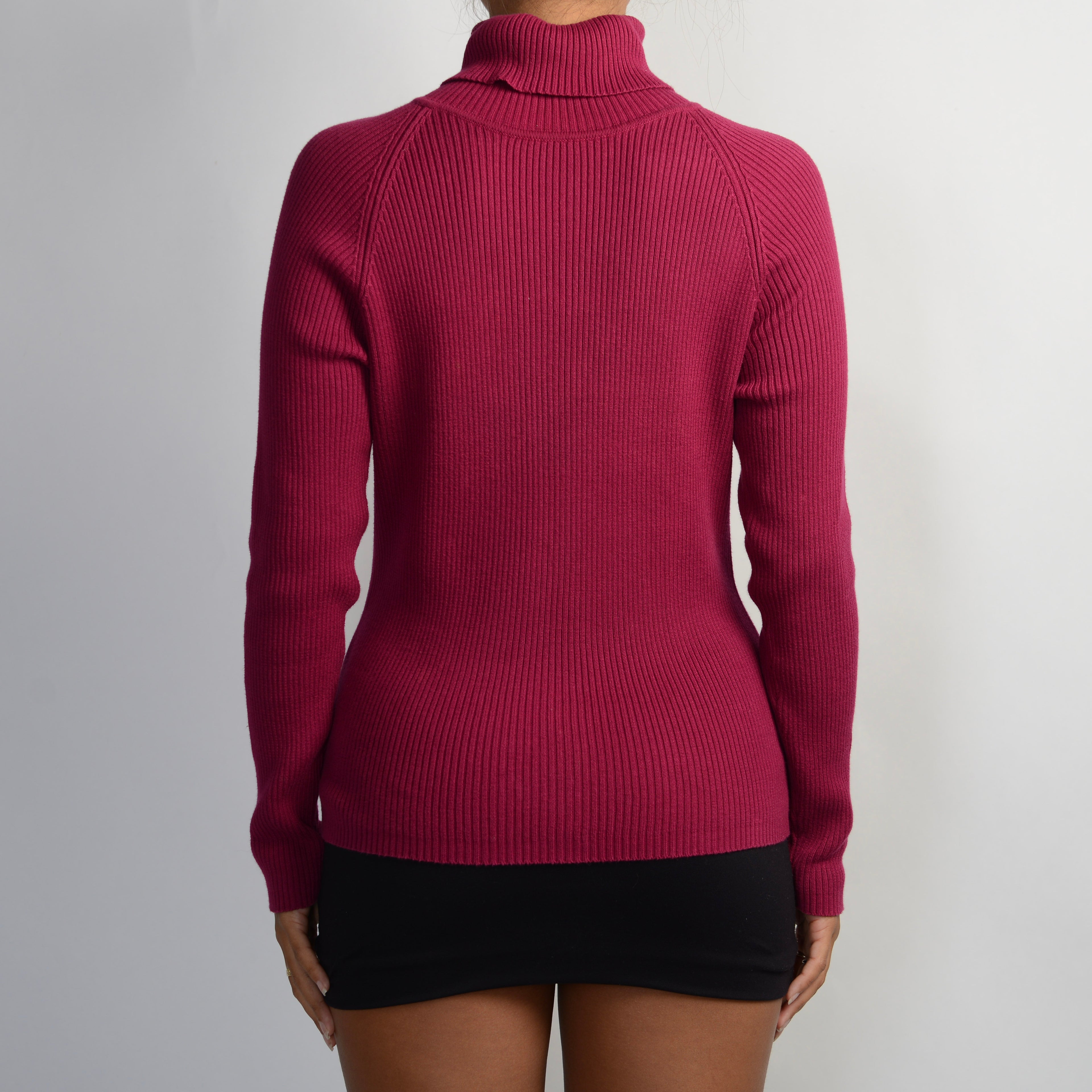 PINK RIB TURTLENECK TOP