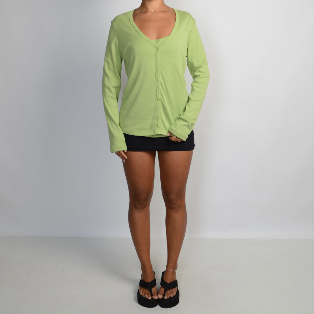 GREEN LAYERED TOP